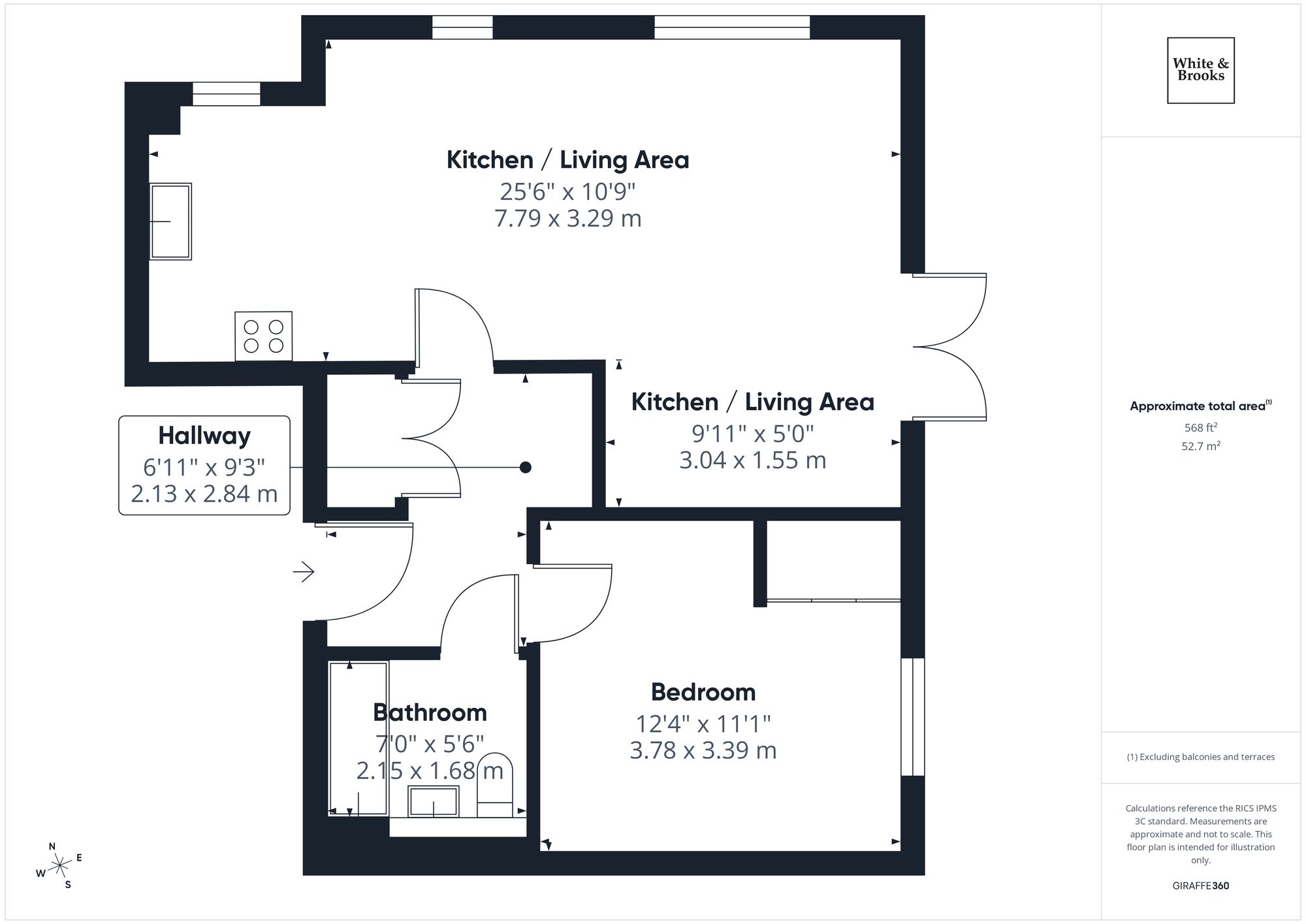 1 bed flat for sale in Anna Sewell Way, Chichester, PO19 - Property floorplan