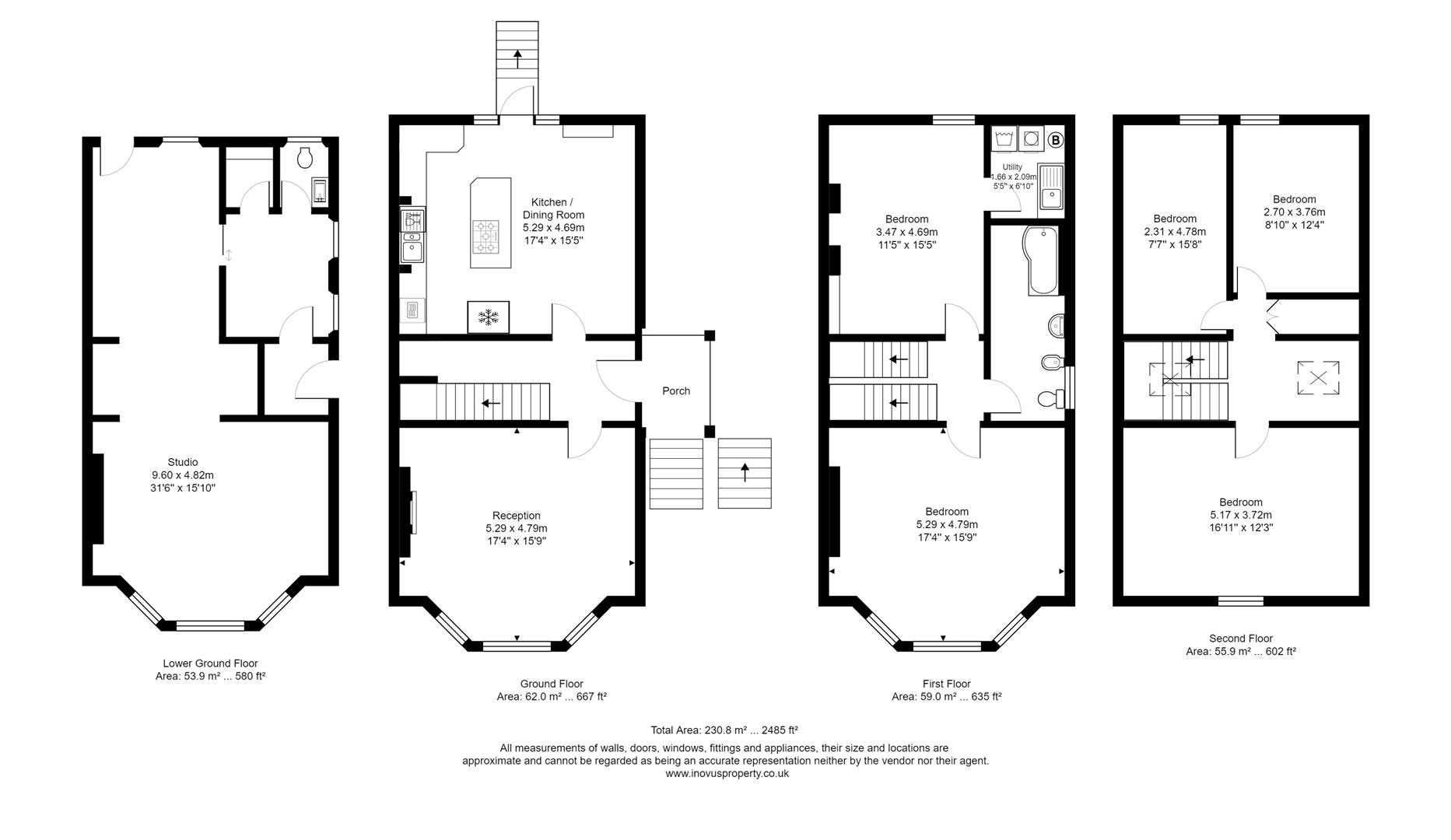 5 bed house for sale in All Saints Road, Bristol - Property floorplan