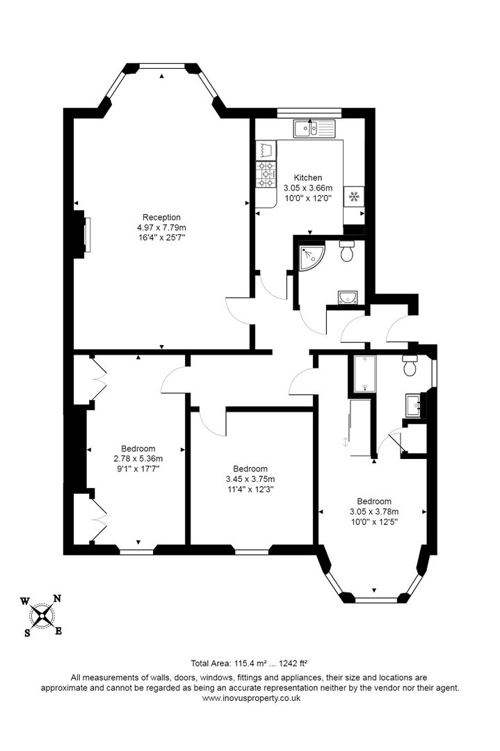 3 bed flat for sale in Apsley Road, Bristol - Property floorplan