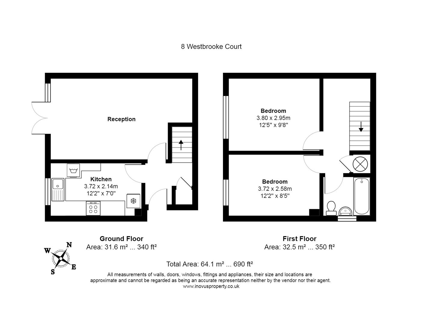2 bed flat for sale in Cumberland Close, Bristol - Property floorplan