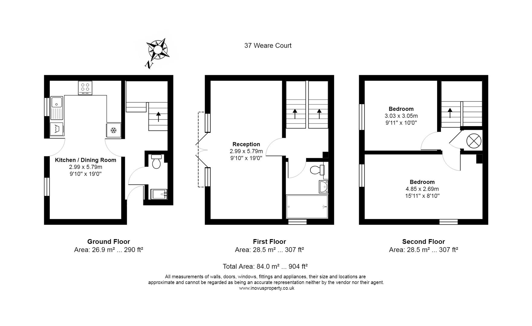 2 bed house for sale in Canada Way, Bristol - Property floorplan
