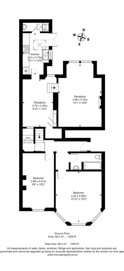 2 bed apartment to rent in Edgecumbe Road, Bristol - Property floorplan