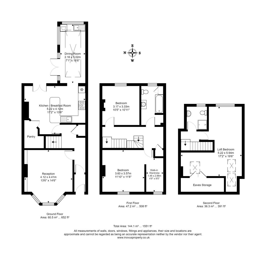 3 bed terraced house for sale in Raglan Place, Bristol - Property floorplan