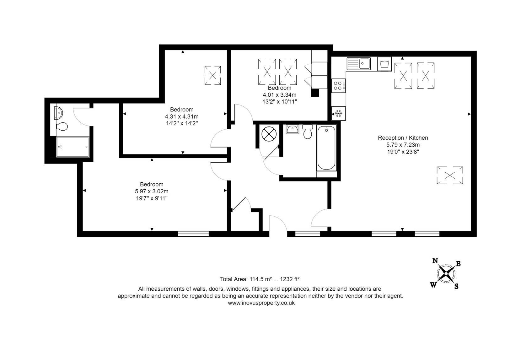 3 bed flat to rent in Elmdale Road, Bristol - Property floorplan