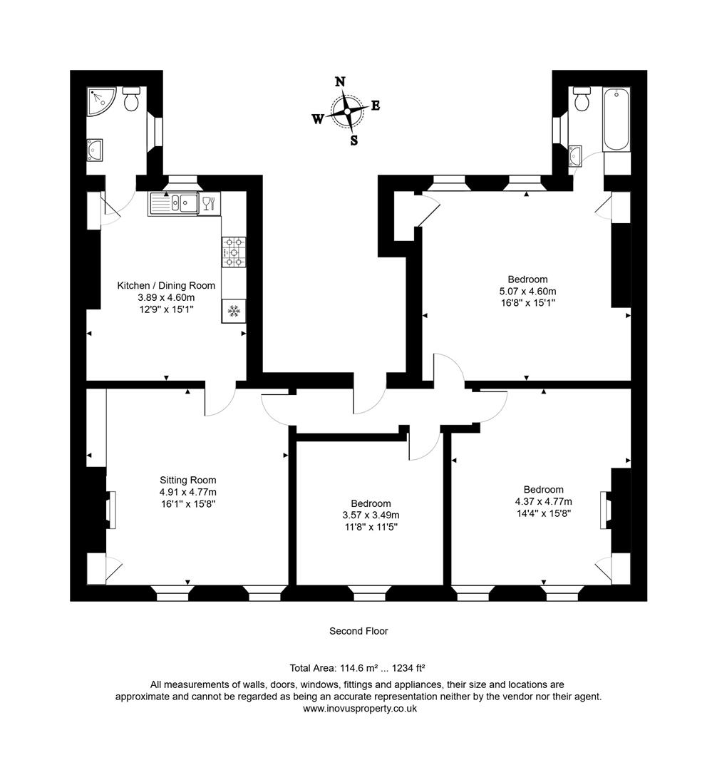 3 bed apartment to rent in Dowry Square, Bristol - Property floorplan