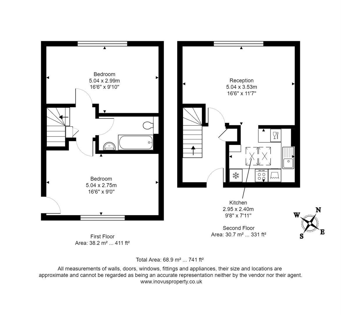 2 bed apartment for sale in Canada Way, Bristol - Property floorplan