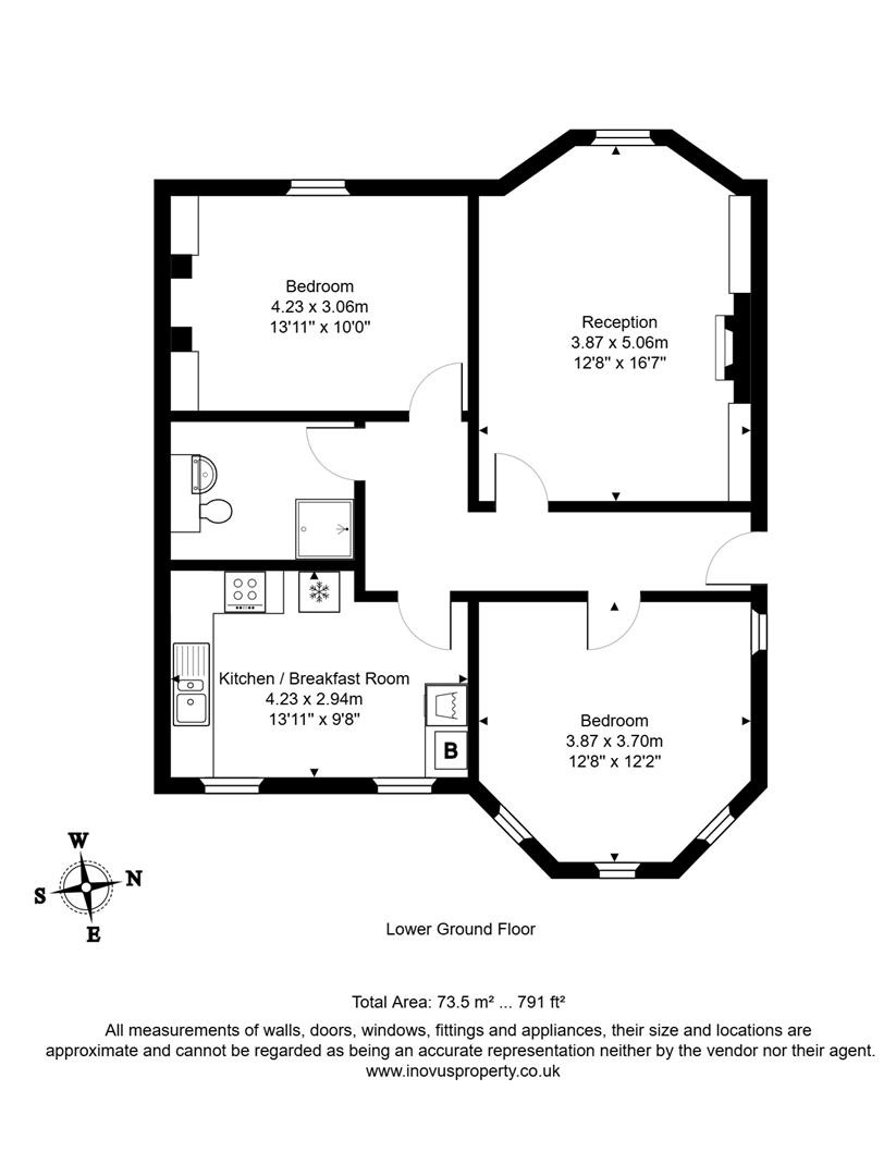2 bed flat to rent in Belmont Road, Bristol - Property floorplan