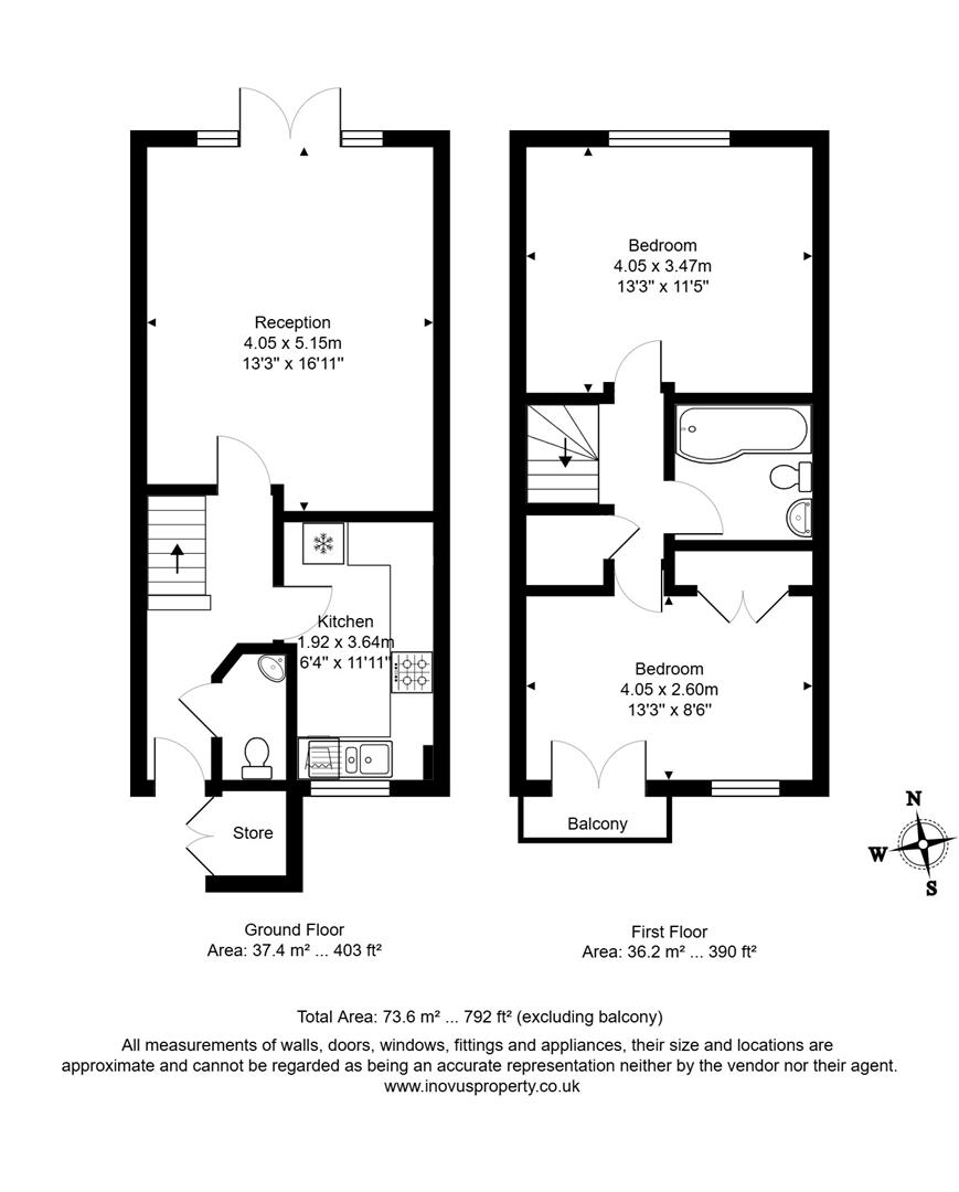 2 bed house for sale in Dirac Road, Bristol - Property floorplan