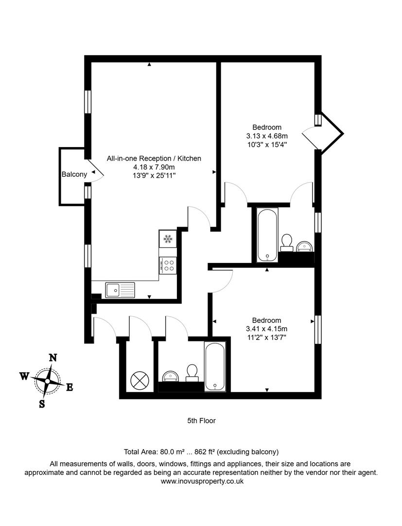2 bed apartment for sale in Waterloo Road, Bristol - Property floorplan