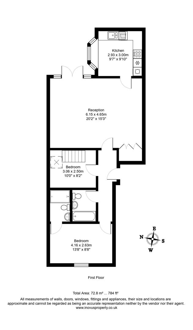 2 bed apartment for sale in Waterloo Street, Bristol - Property floorplan