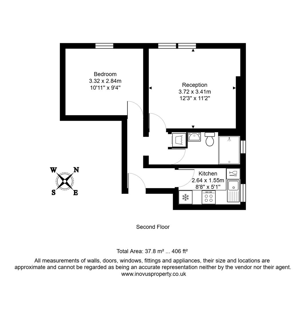 1 bed apartment to rent in Beaufort Road, Bristol - Property floorplan