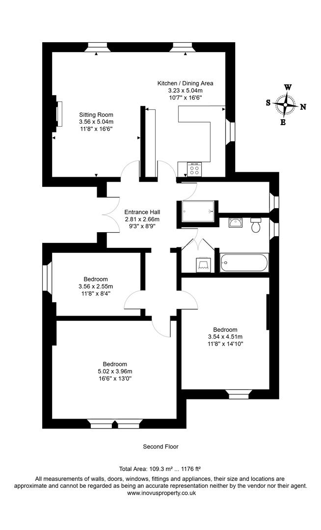 3 bed apartment to rent in Pembroke Road, Bristol - Property floorplan