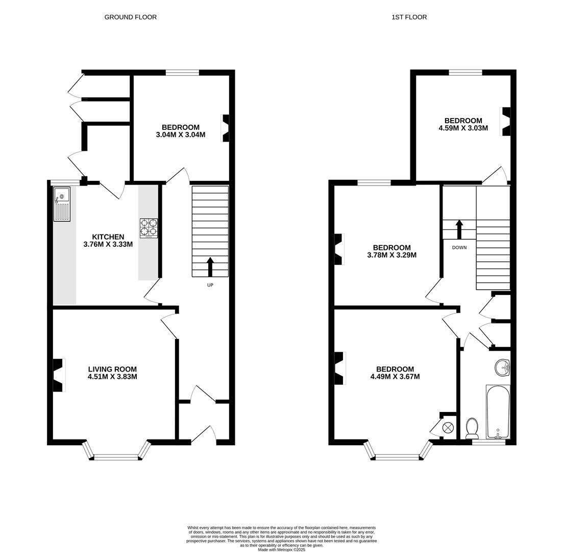 4 bed terraced house to rent in Monk Road, Bristol - Property floorplan