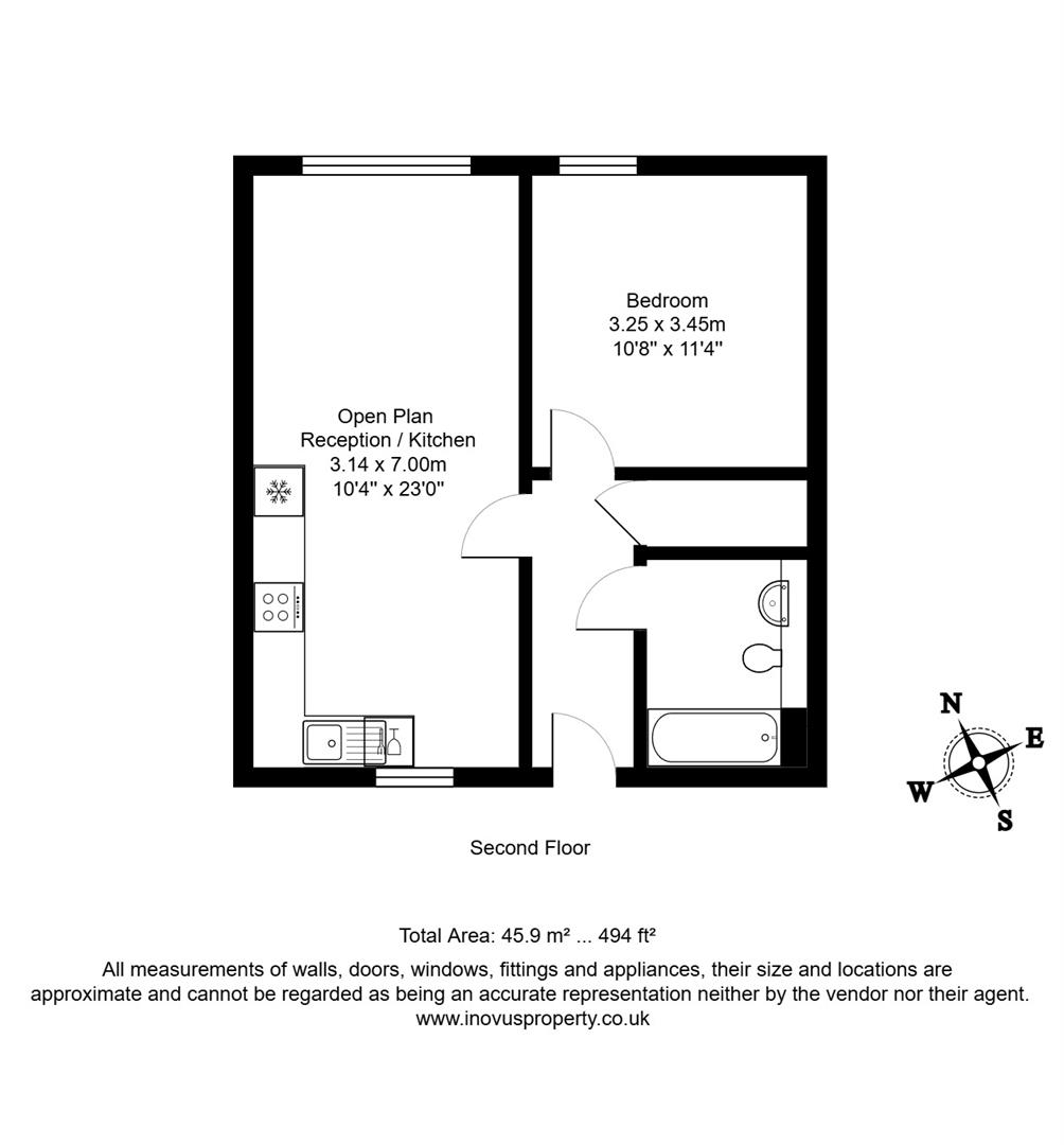 1 bed flat for sale in Charles Street, Bristol - Property floorplan