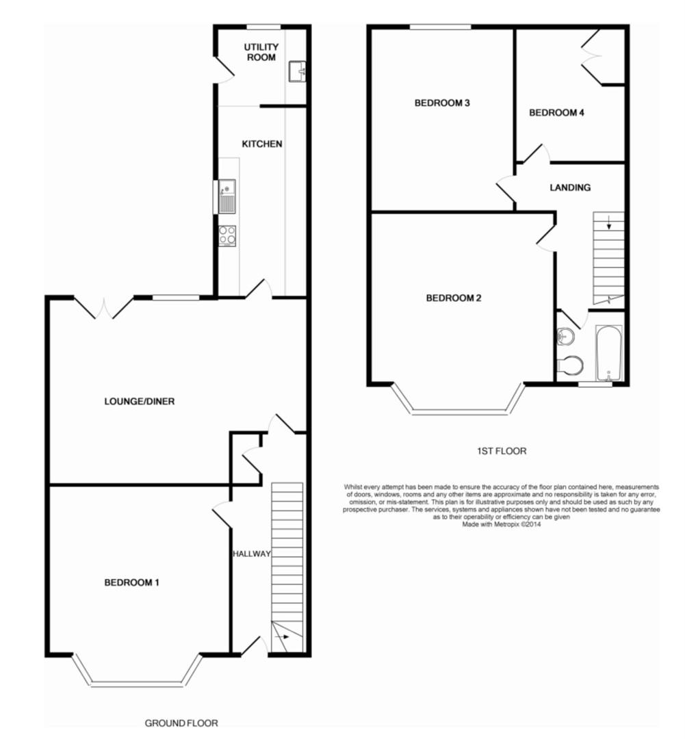 4 bed terraced house to rent in Beaufort Road, Bristol - Property floorplan