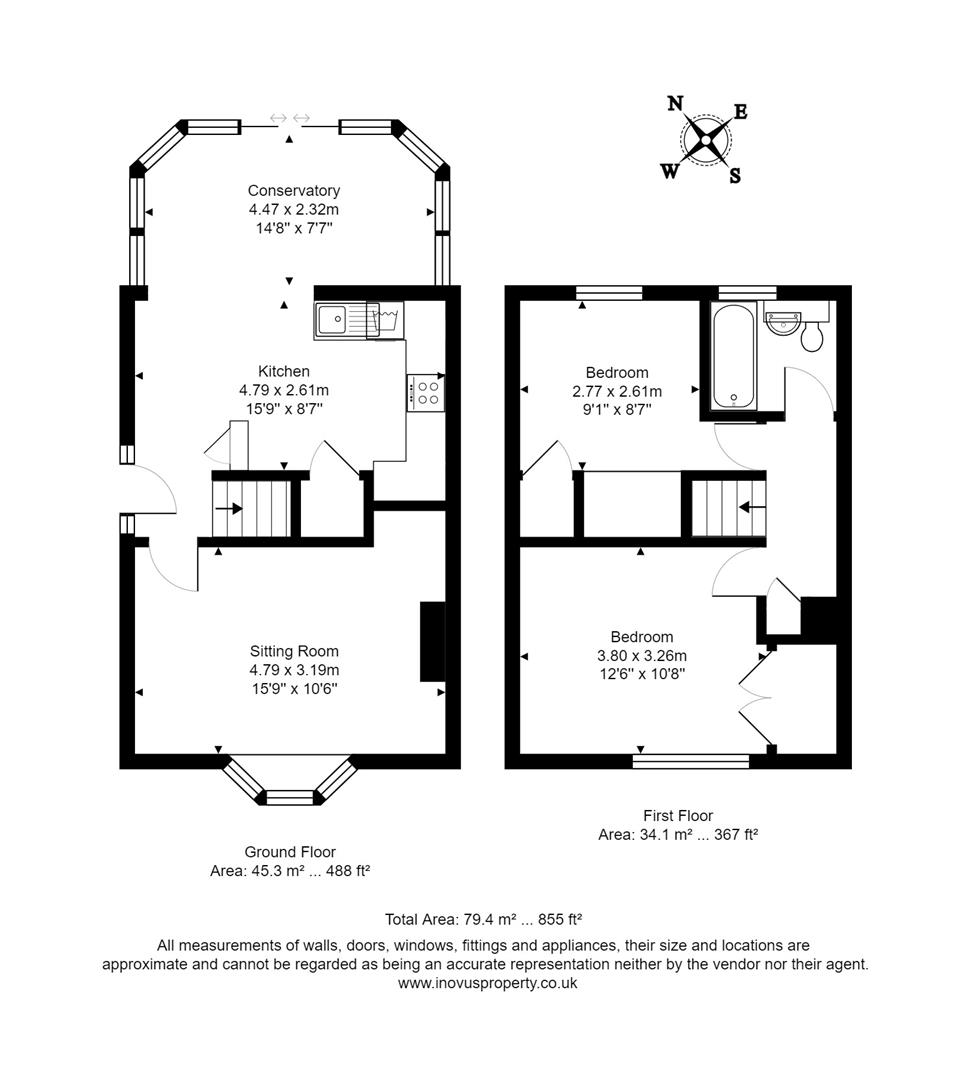 2 bed house for sale in Kimberley Close, Bristol - Property floorplan