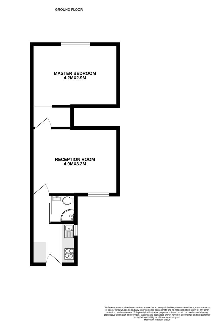 1 bed apartment to rent in Beaufort Street, Bristol - Property floorplan