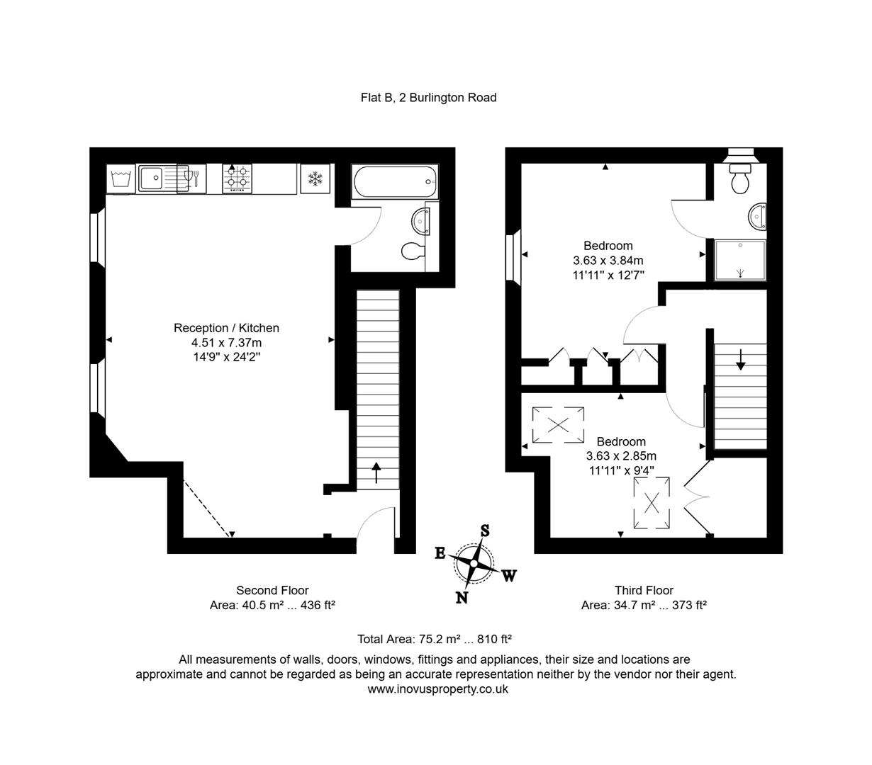 2 bed maisonette for sale in Burlington Road, Bristol - Property floorplan