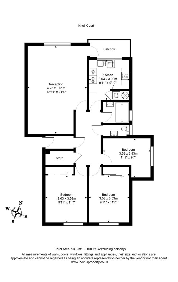 3 bed apartment to rent in Knoll Hill, Bristol - Property floorplan