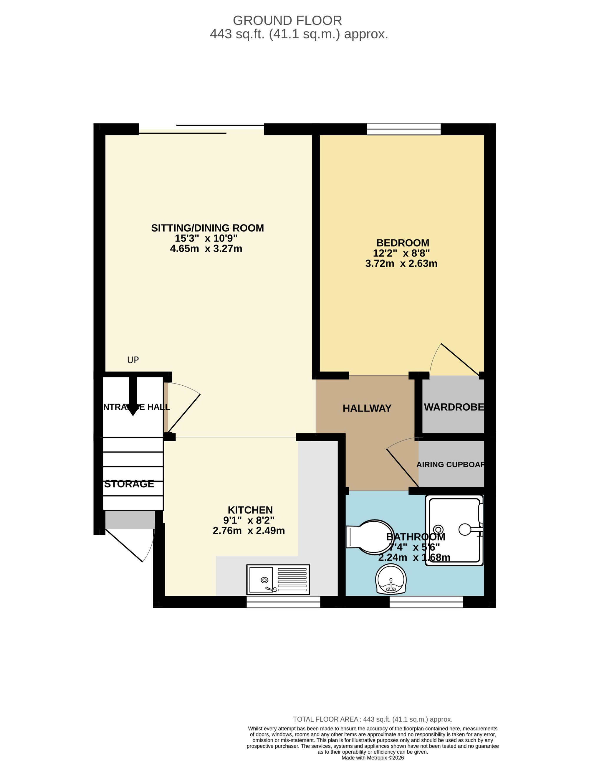 1 bed maisonette to rent in Meadway, Woolavington, TA7 - Property floorplan