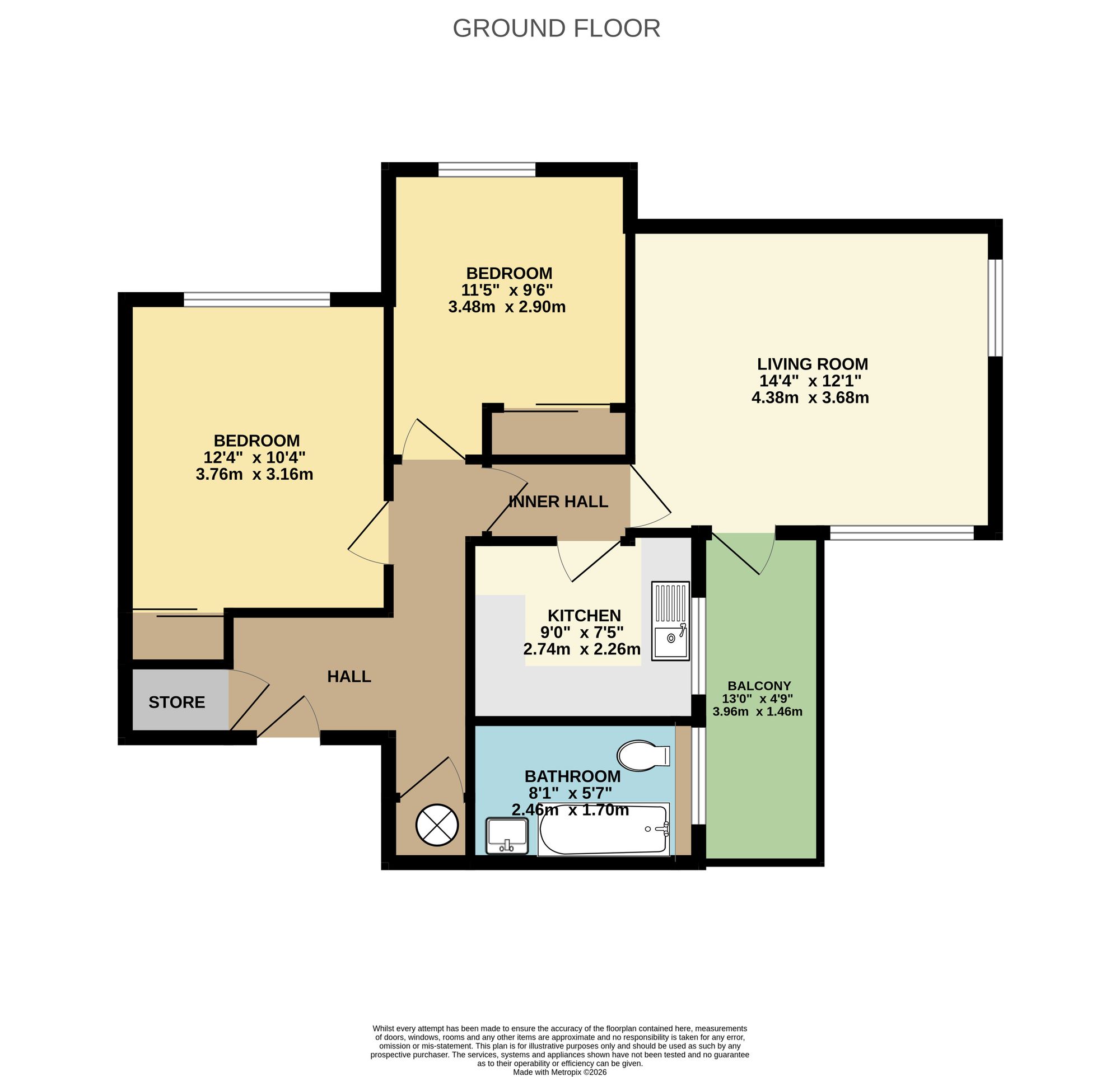2 bed apartment to rent in Broadlands Rise, Vivary Heights Broadlands Rise, TA1 - Property floorplan