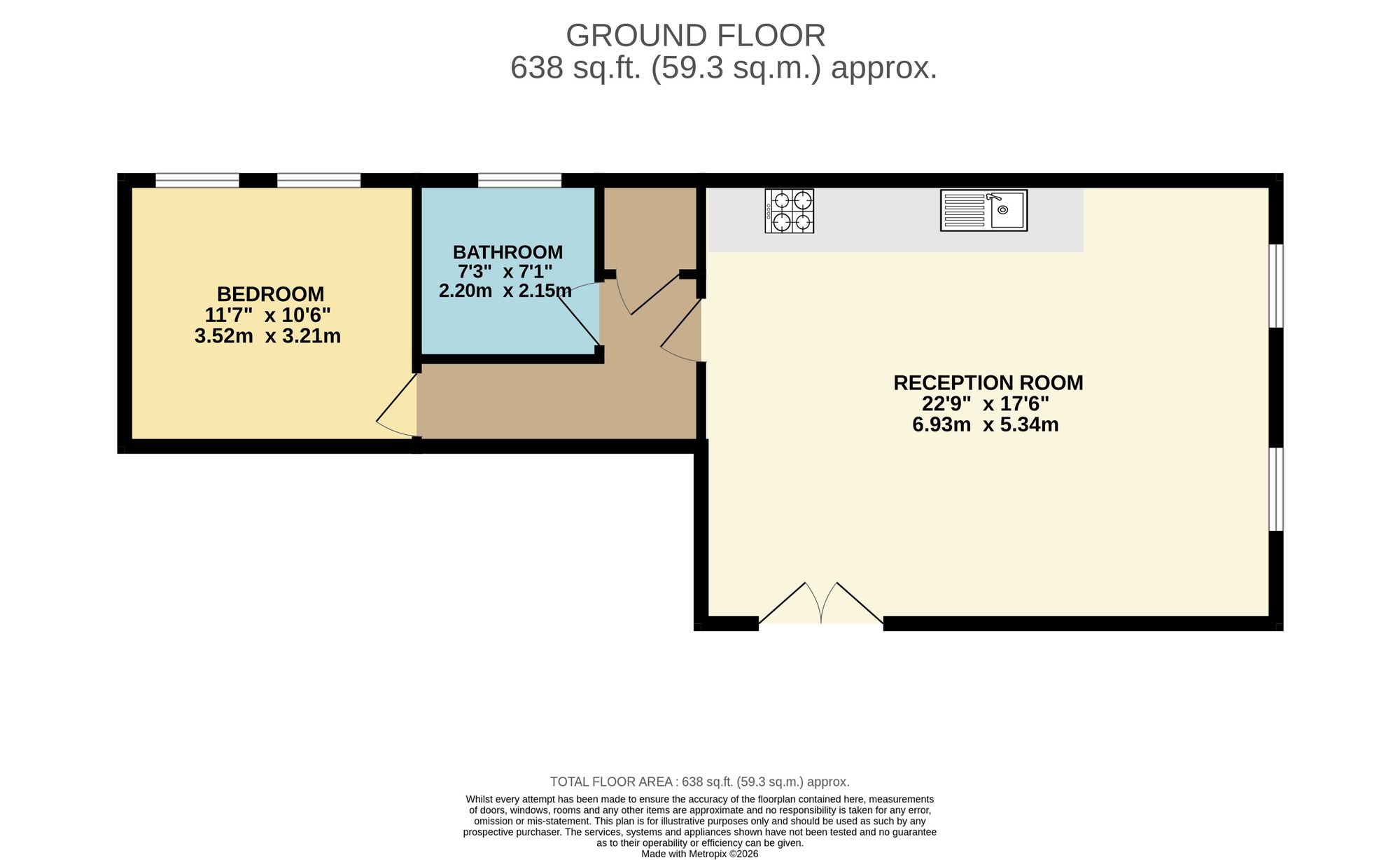 1 bed apartment to rent in The Hill, Langport, TA10 - Property floorplan