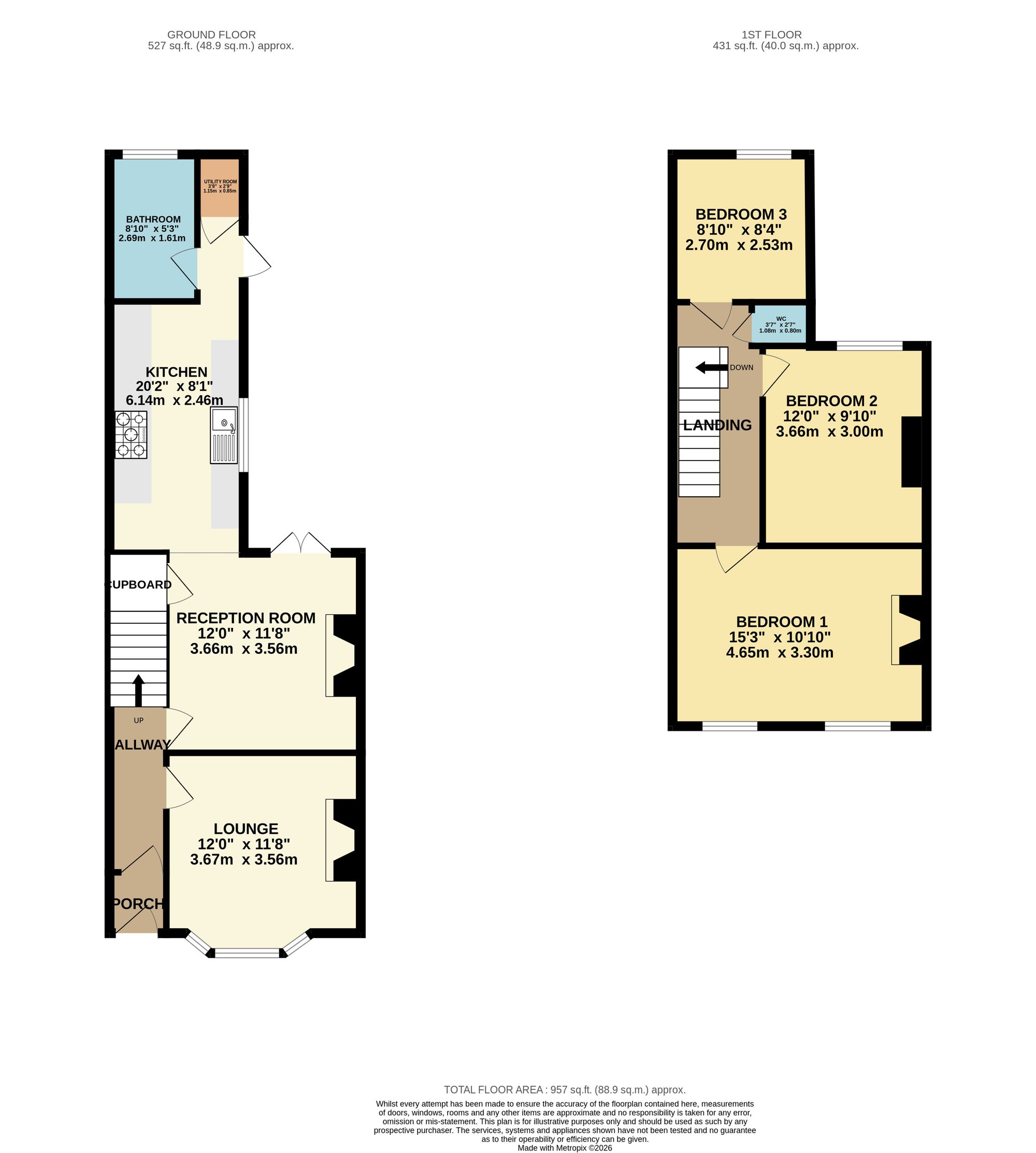 3 bed house to rent in St. Augustine Street, Taunton, TA1 - Property floorplan