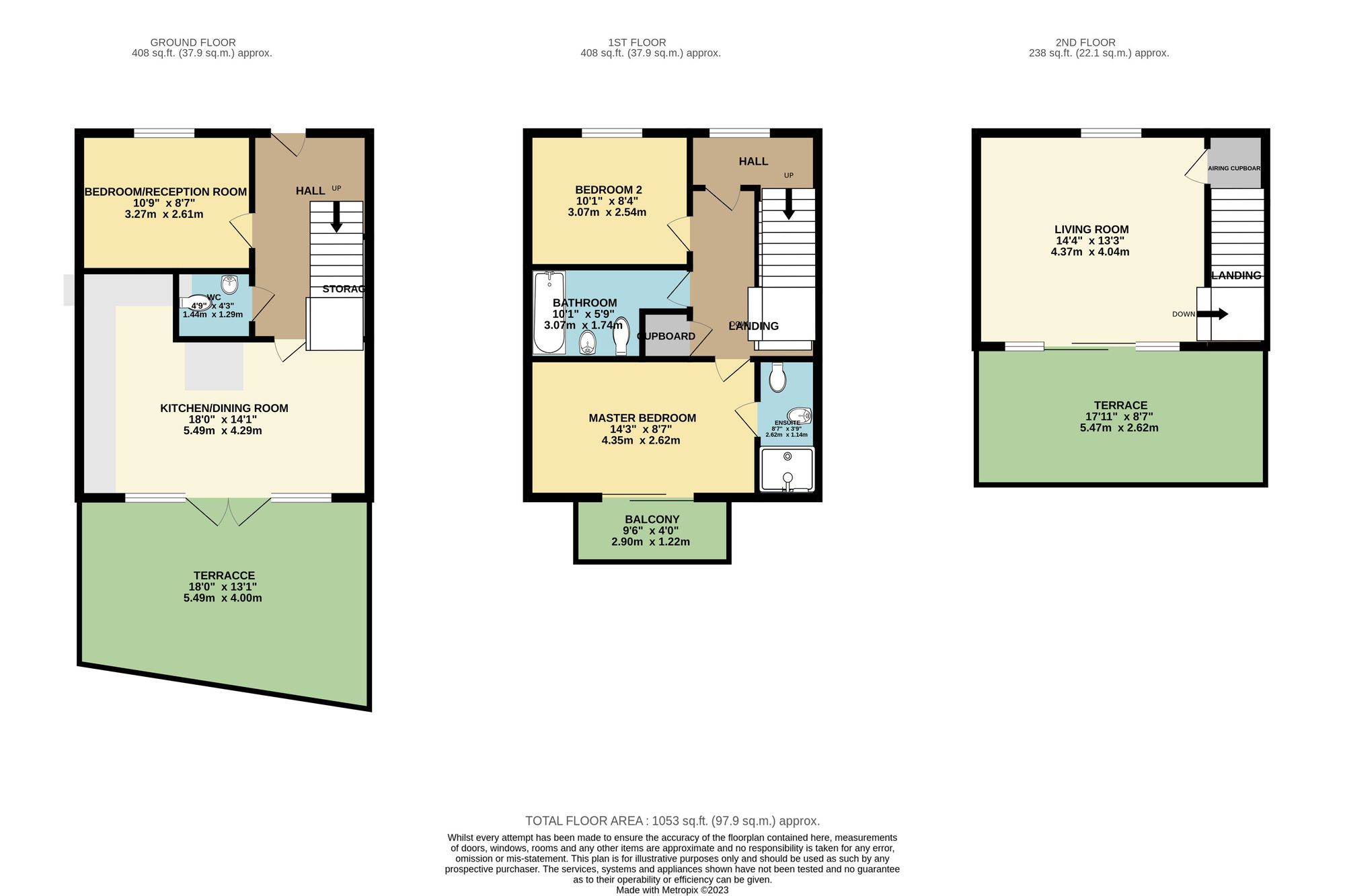 3 bed semi-detached town house to rent in Firepool Crescent, Taunton, TA1 - Property floorplan