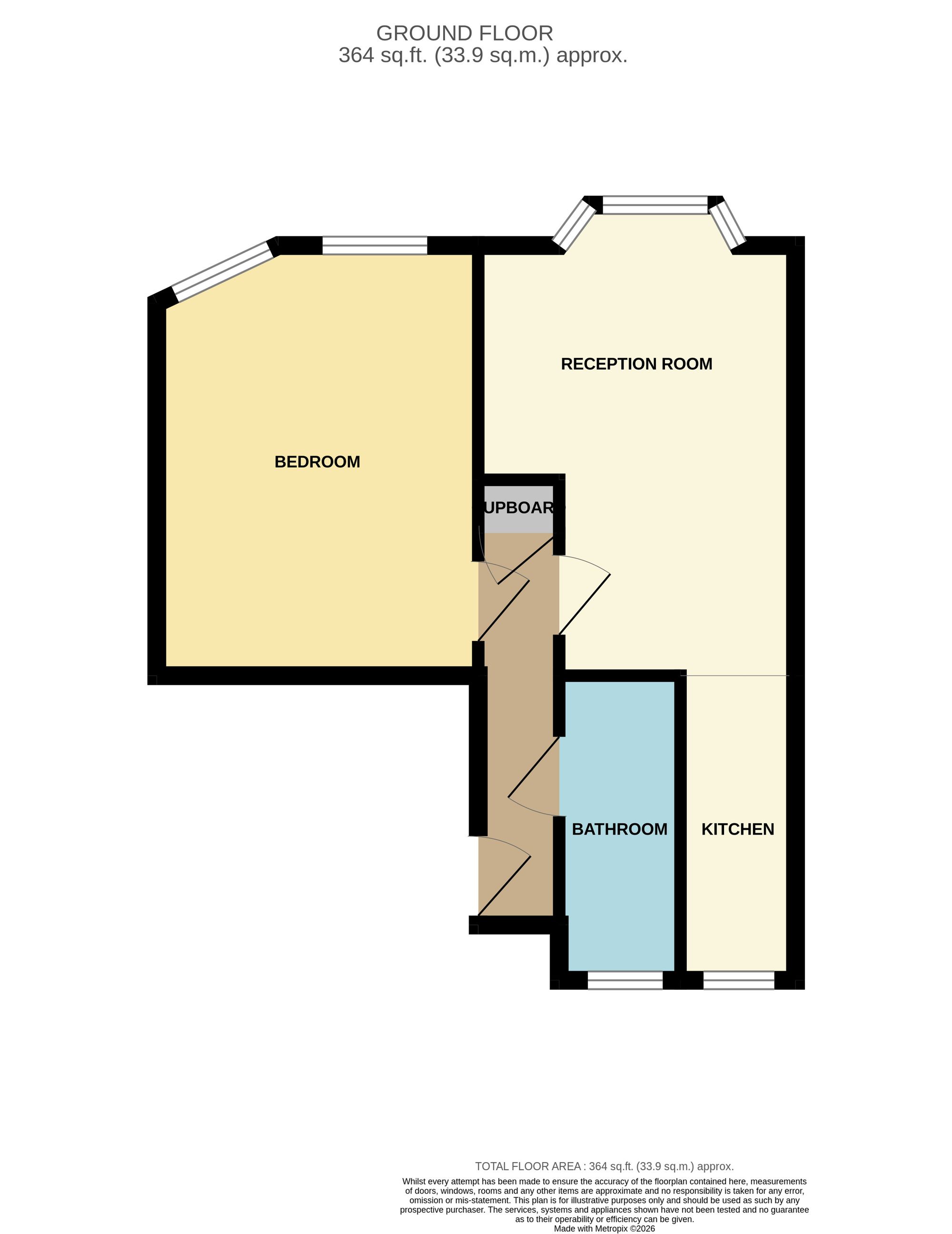 1 bed house to rent in Harcourt Street, Taunton, TA2 - Property floorplan