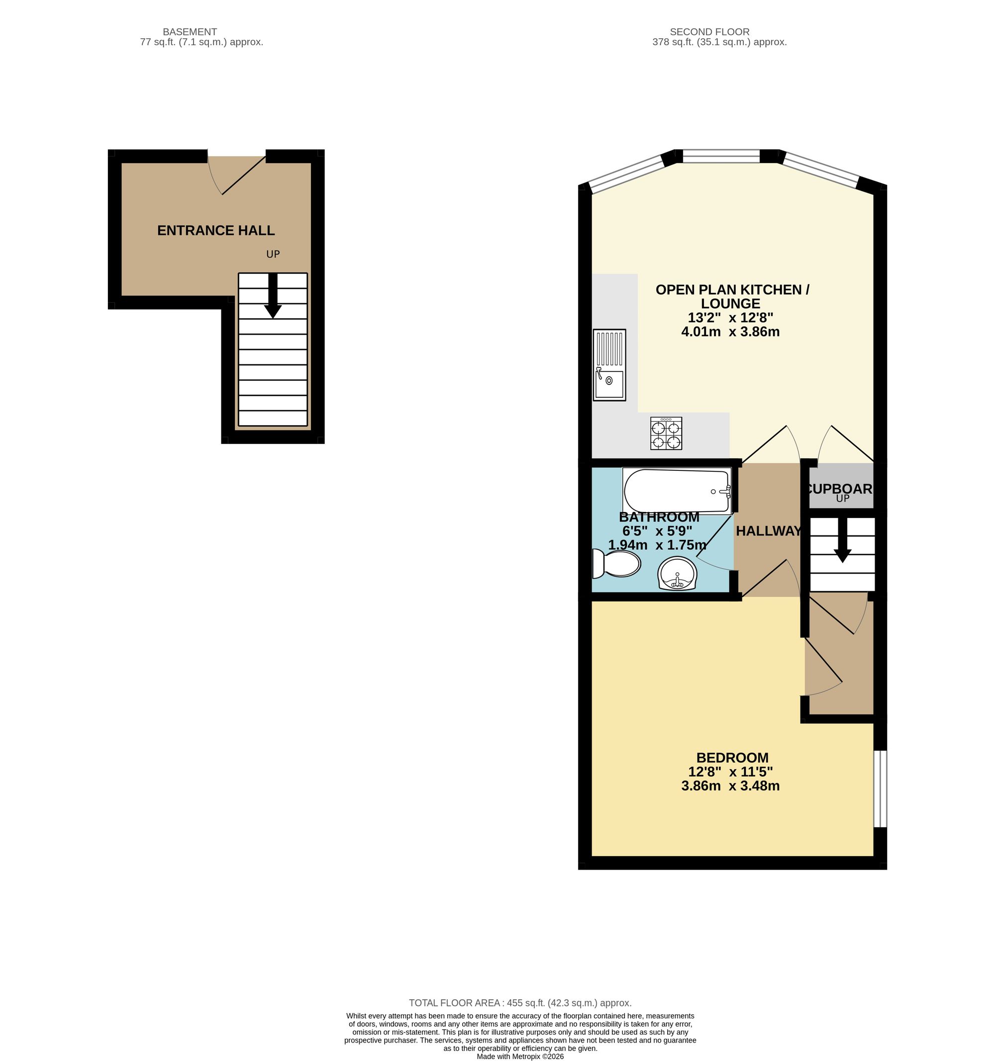 1 bed flat to rent in Cheddon Road, Taunton, TA2 - Property floorplan
