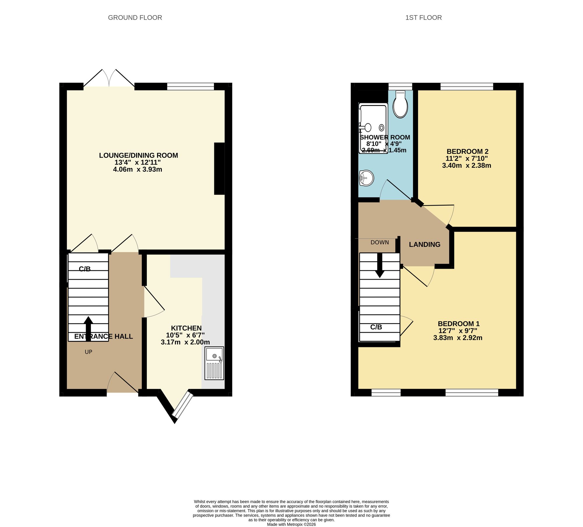 2 bed house to rent in Eaton Crescent, Taunton, TA2 - Property floorplan