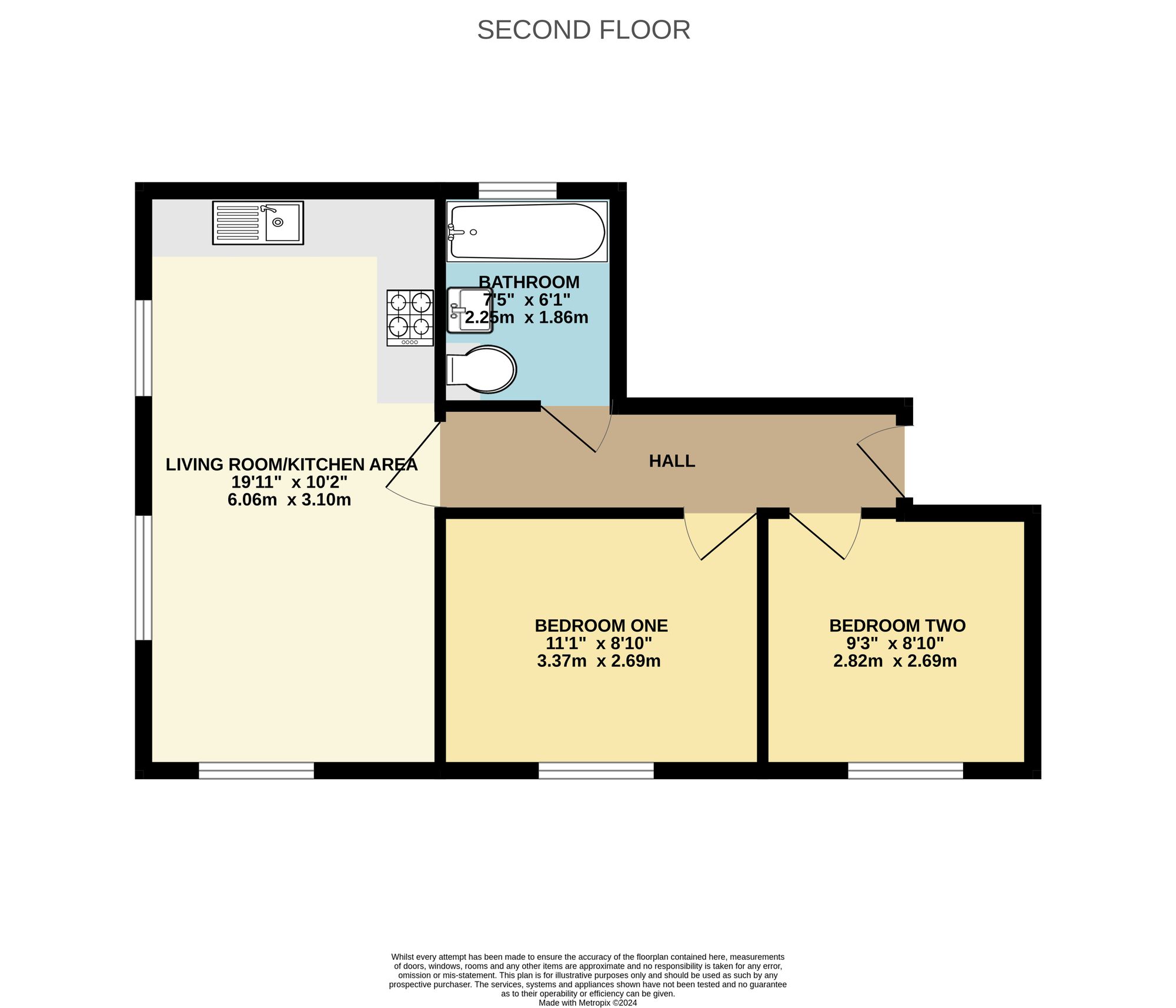 2 bed apartment to rent in Eastleigh Road, Taunton, TA1 - Property floorplan