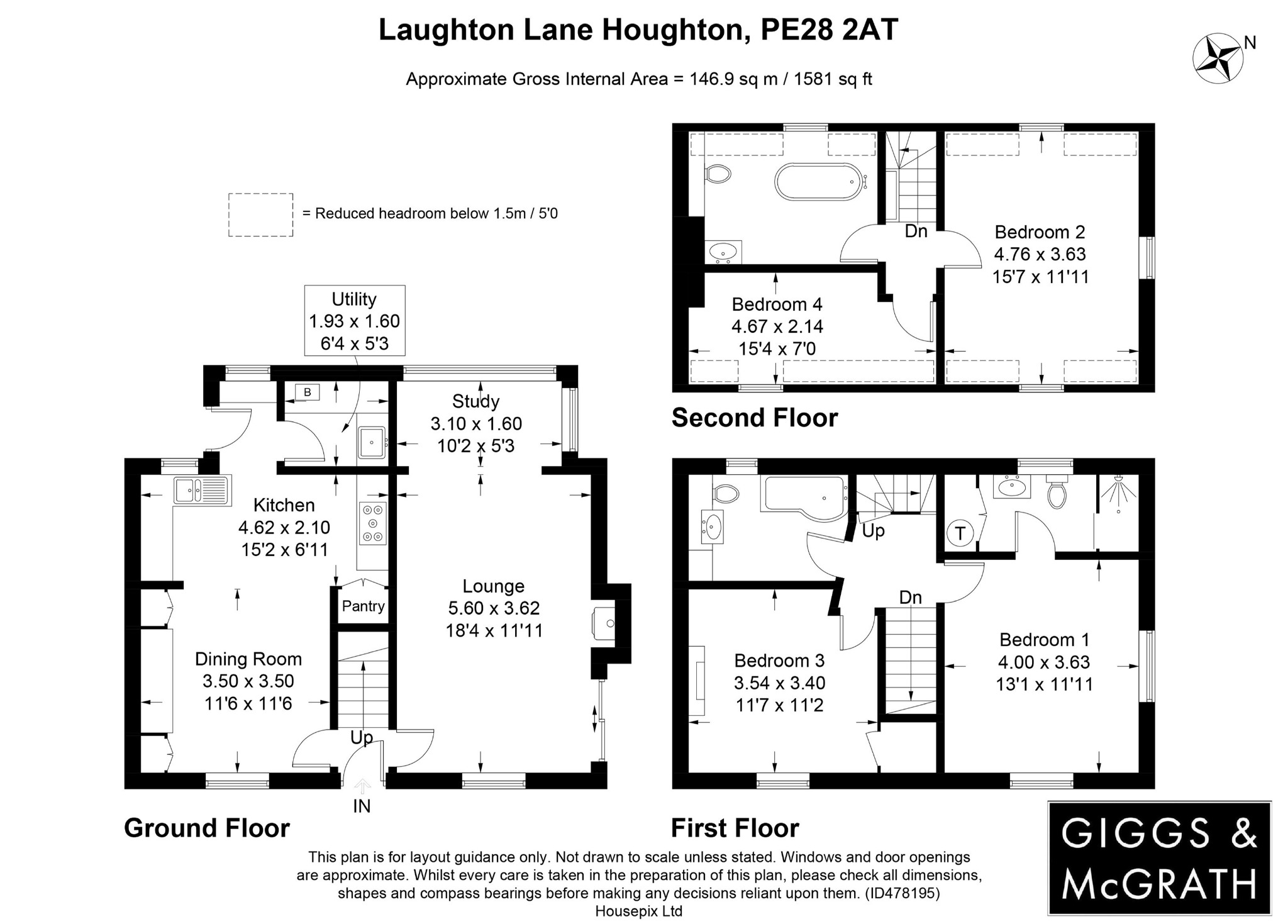 4 bed semi-detached house for sale in Laughton's Lane, Huntingdon - Property Floorplan