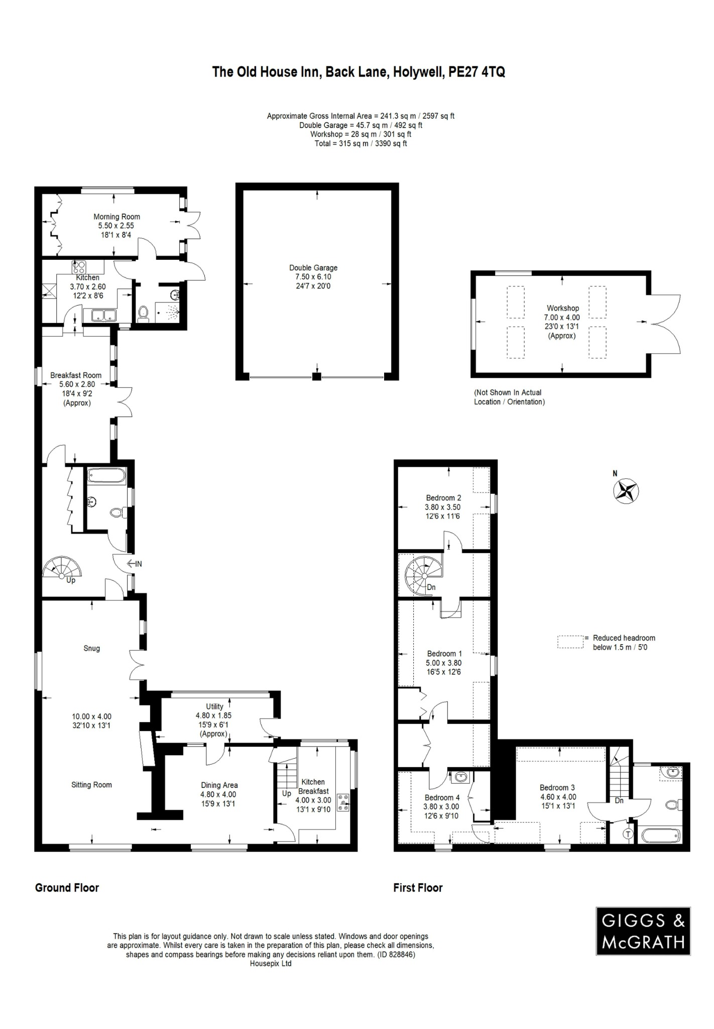 5 bed detached house for sale in Holywell Front, St. Ives - Property Floorplan