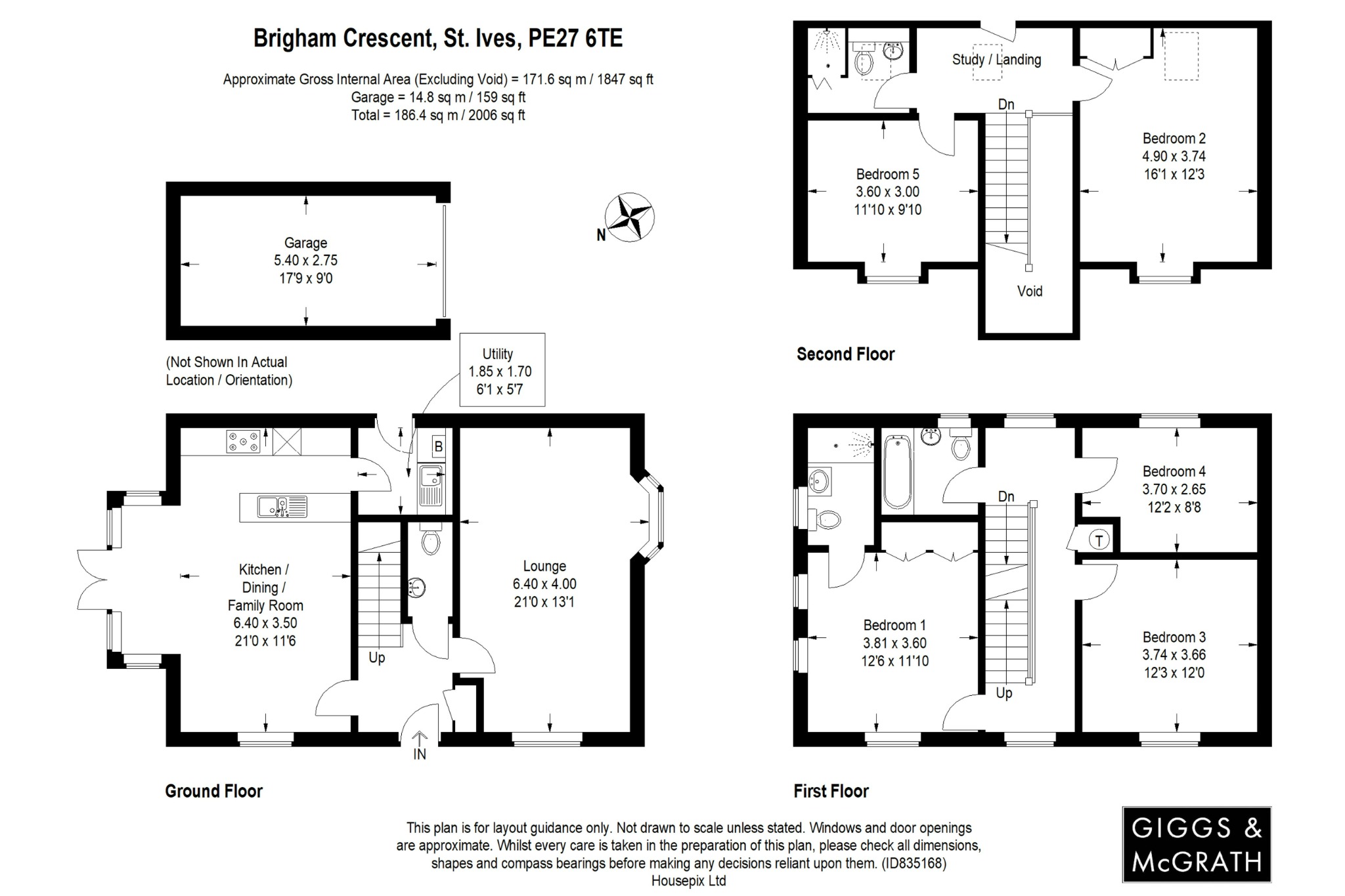 5 bed detached house for sale in Brigham Crescent, St. Ives - Property Floorplan