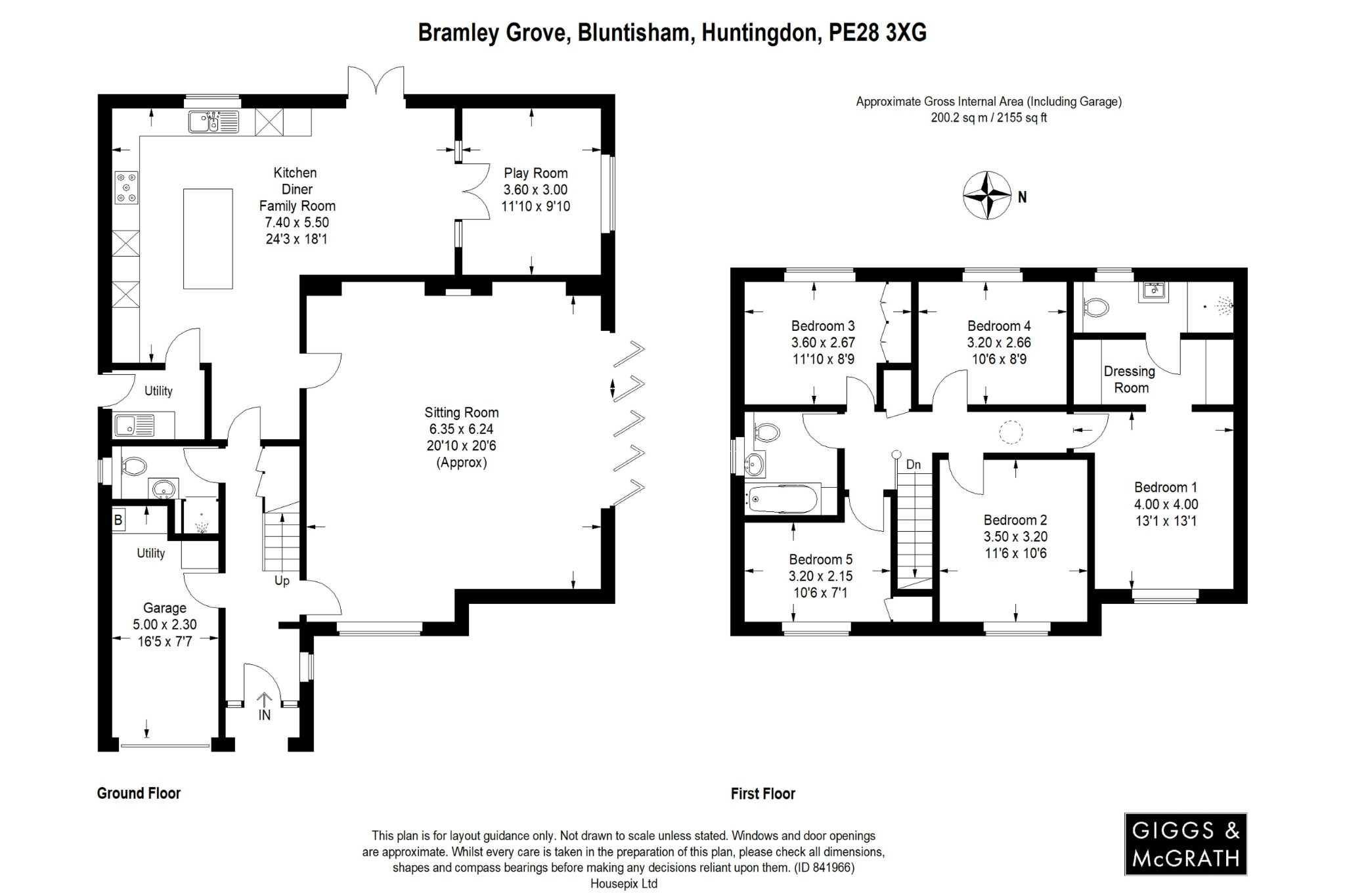 5 bed detached house for sale in Bramley Grove, Huntingdon - Property Floorplan