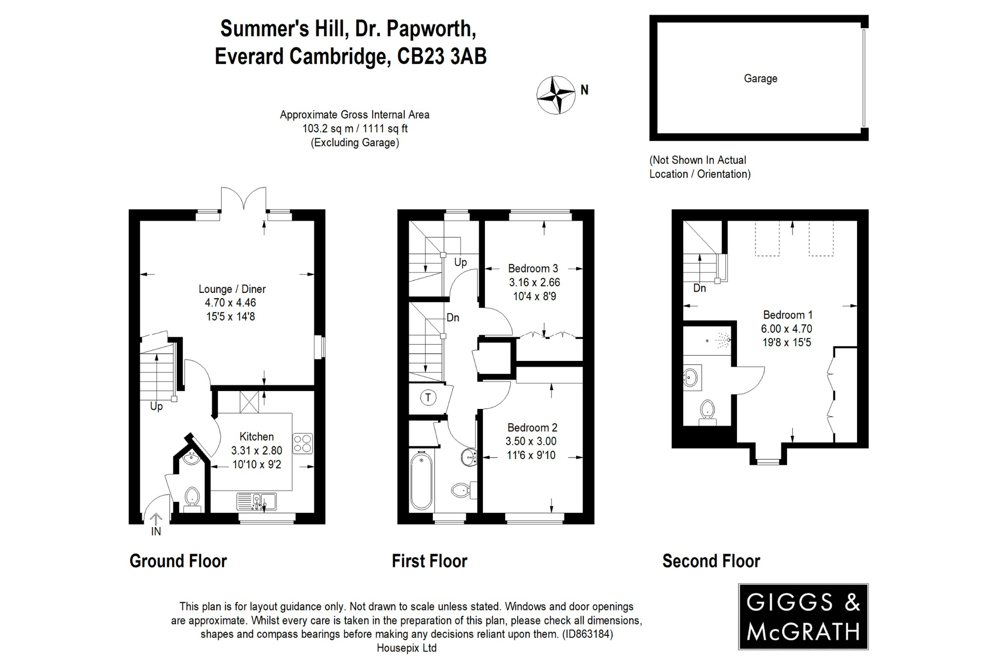 3 bed semi-detached house for sale in Summer's Hill Drive, Cambridge - Property Floorplan