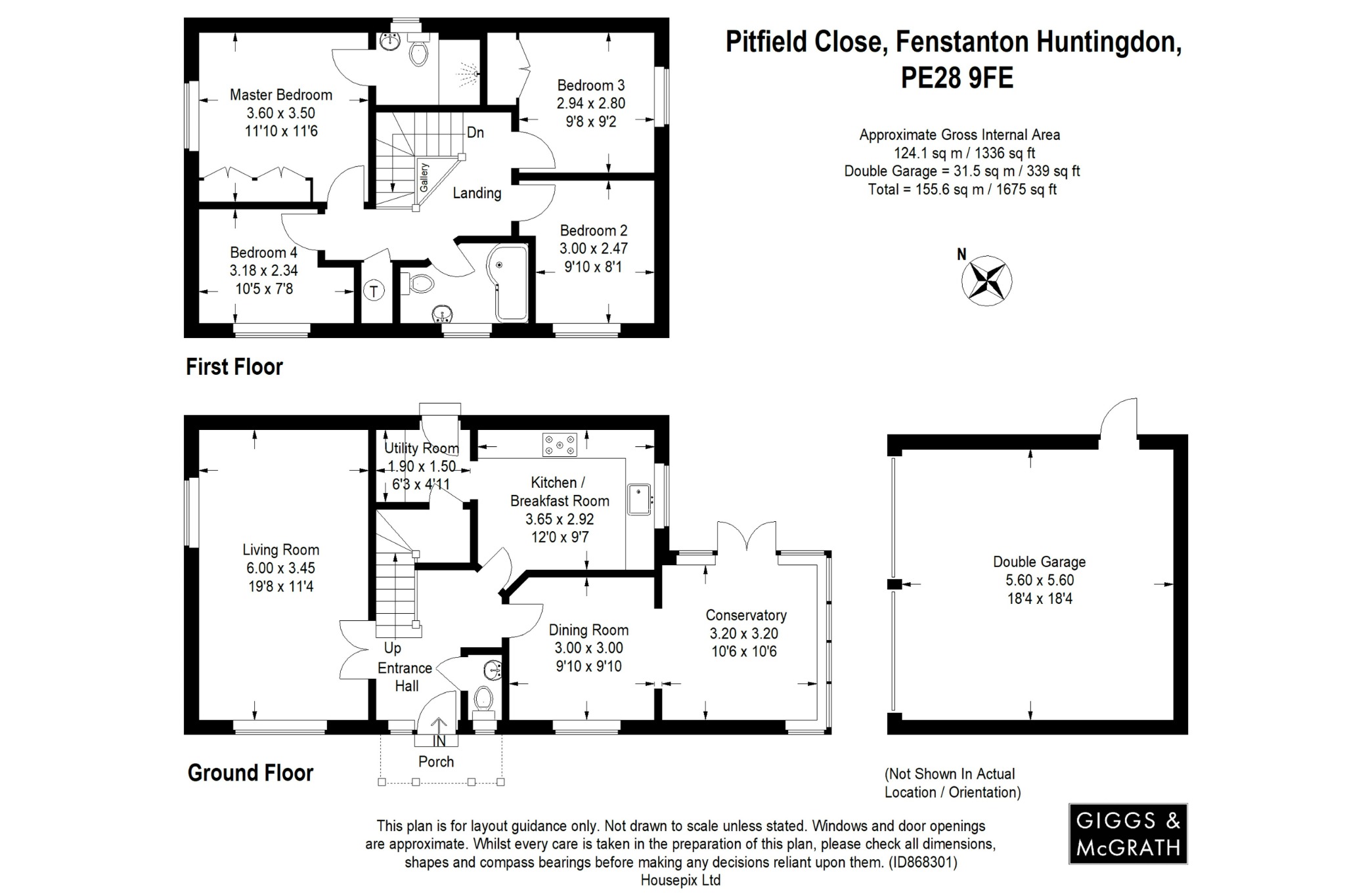 4 bed detached house for sale in Pitfield Close, Huntingdon - Property Floorplan