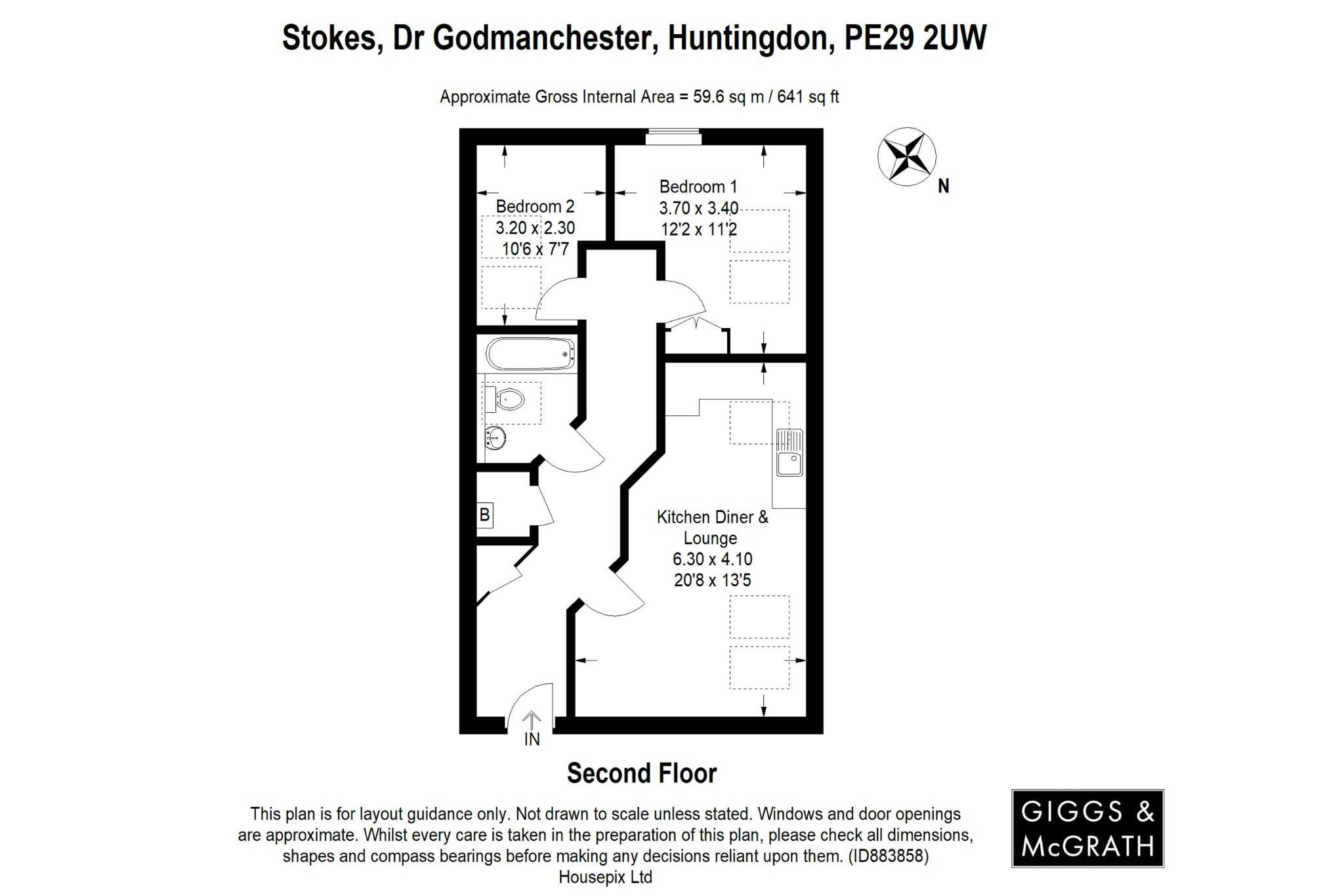 2 bed penthouse for sale in Stokes Drive, Huntingdon - Property Floorplan