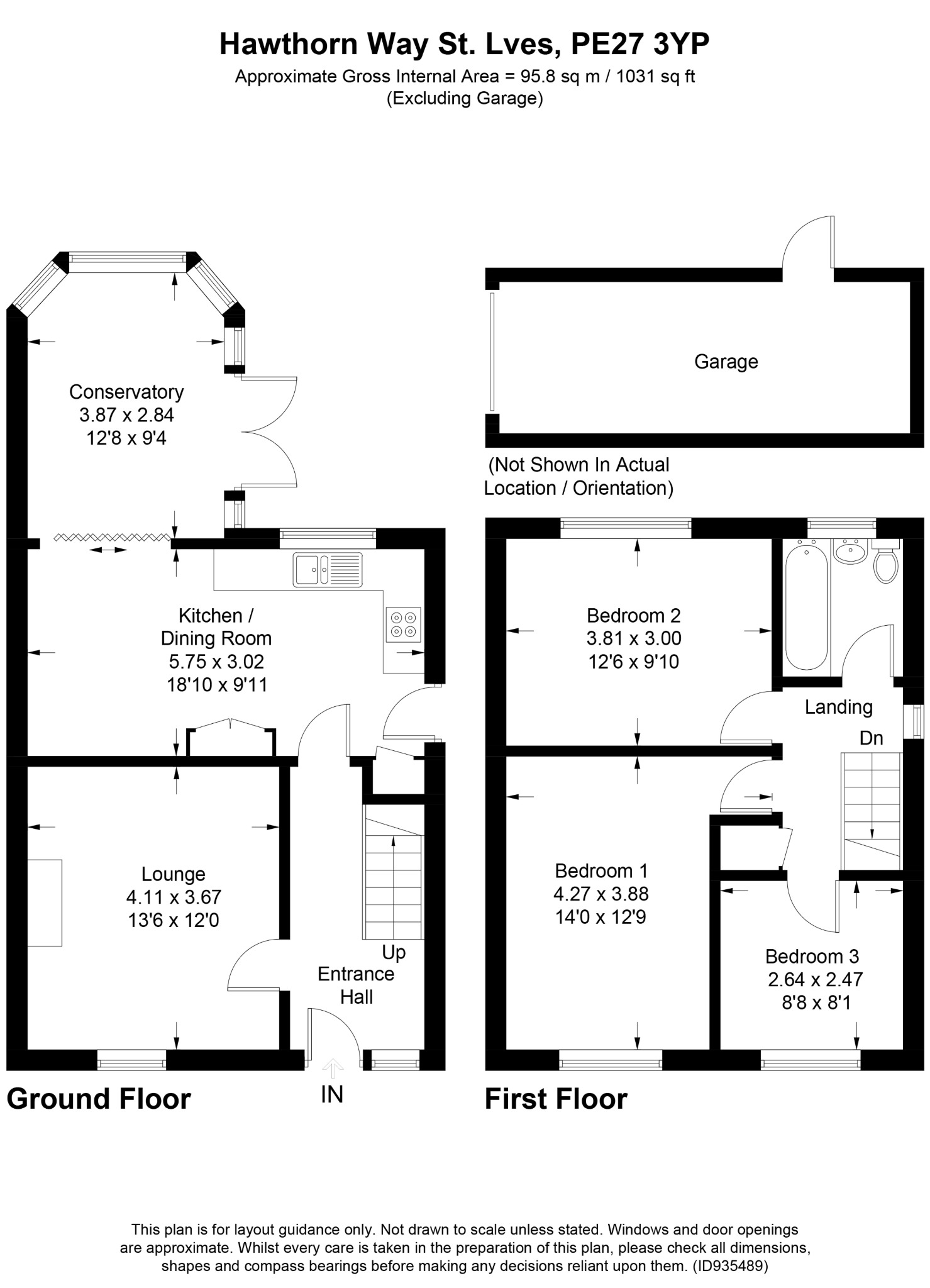 3 bed semi-detached house for sale in Hawthorn Way, St. Ives - Property Floorplan