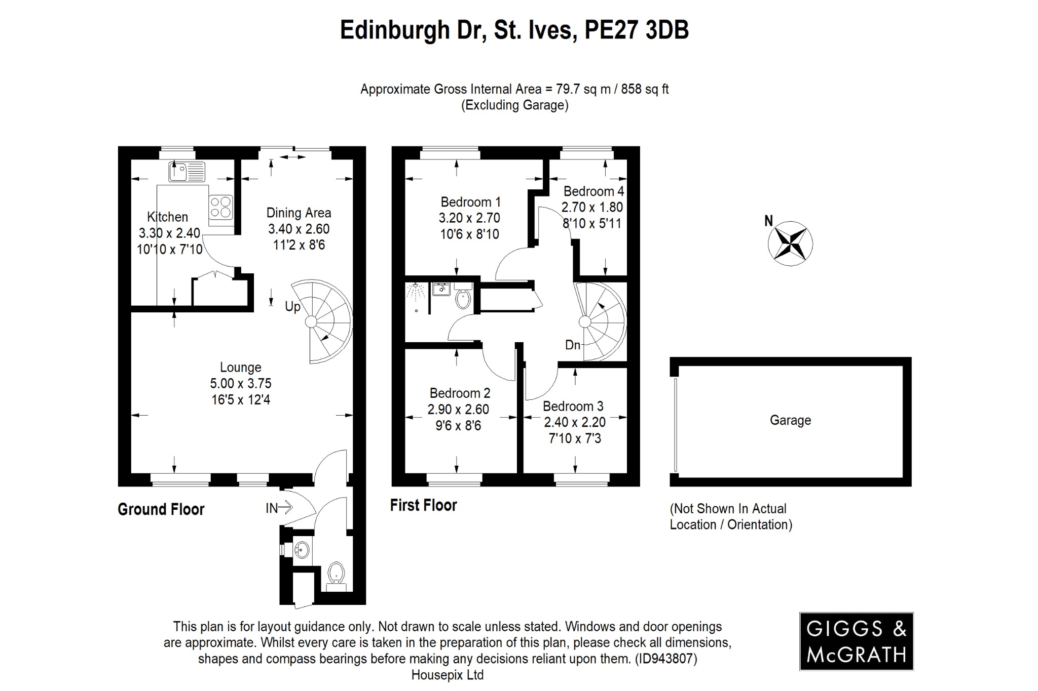 3 bed end of terrace house for sale in Edinburgh Drive, St. Ives - Property Floorplan