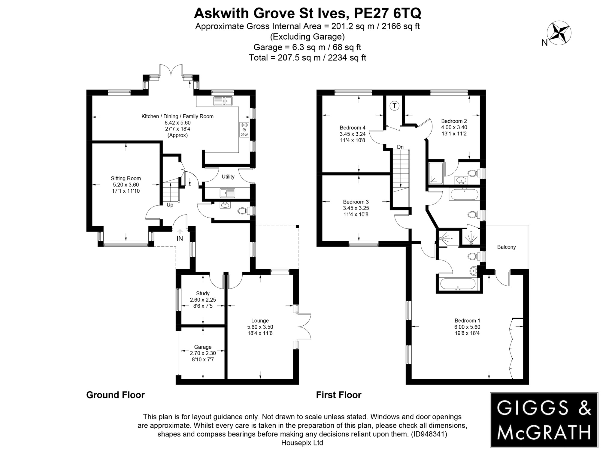 4 bed detached house for sale in Askwith Grove, St. Ives - Property Floorplan