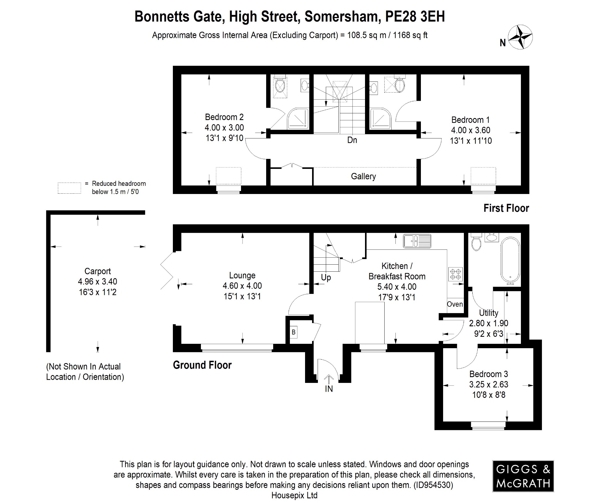 3 bed detached house for sale in High Street, Huntingdon - Property Floorplan