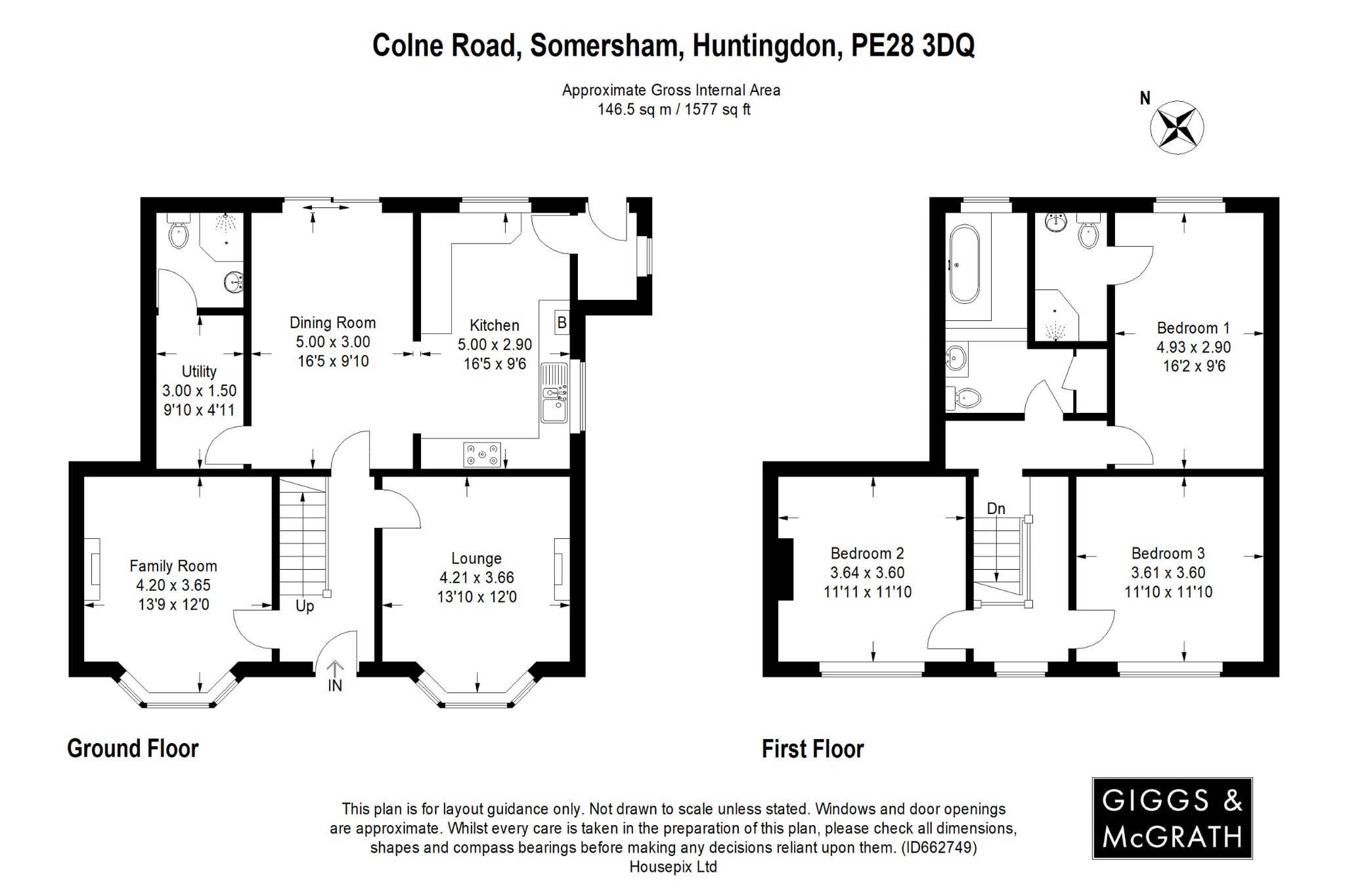 3 bed detached house for sale in Colne Road, Huntingdon - Property Floorplan