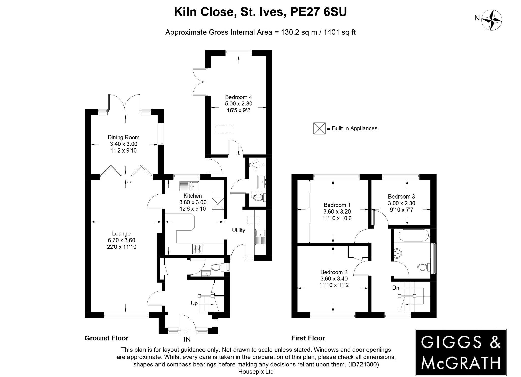 4 bed detached house for sale in Kiln Close, St. Ives - Property Floorplan