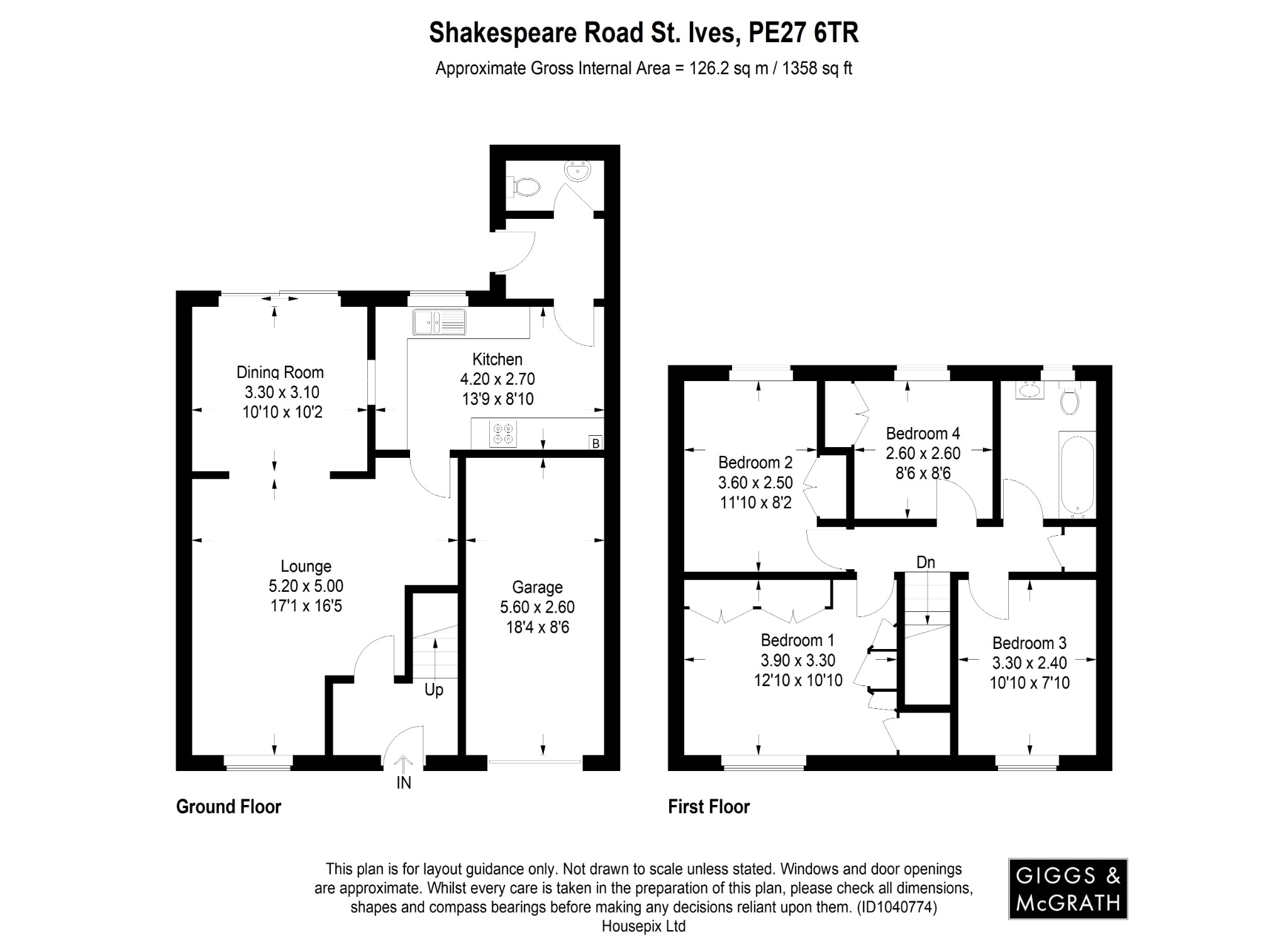 4 bed end of terrace house for sale in Shakespeare Road, St. Ives - Property Floorplan