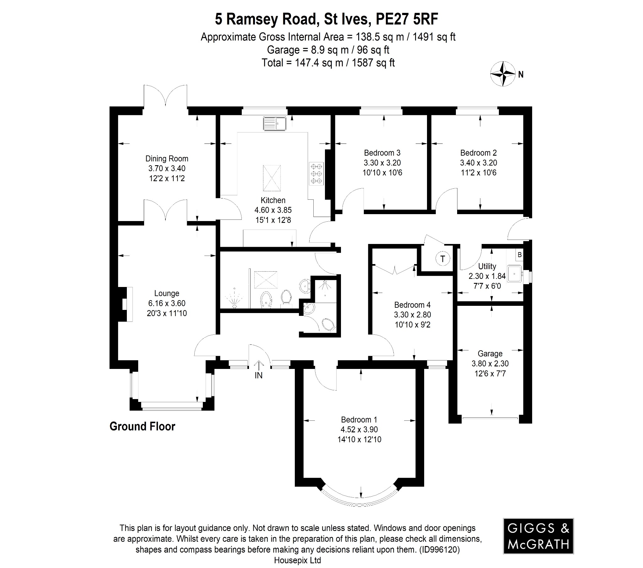 4 bed bungalow for sale in Ramsey Road, St. Ives - Property Floorplan