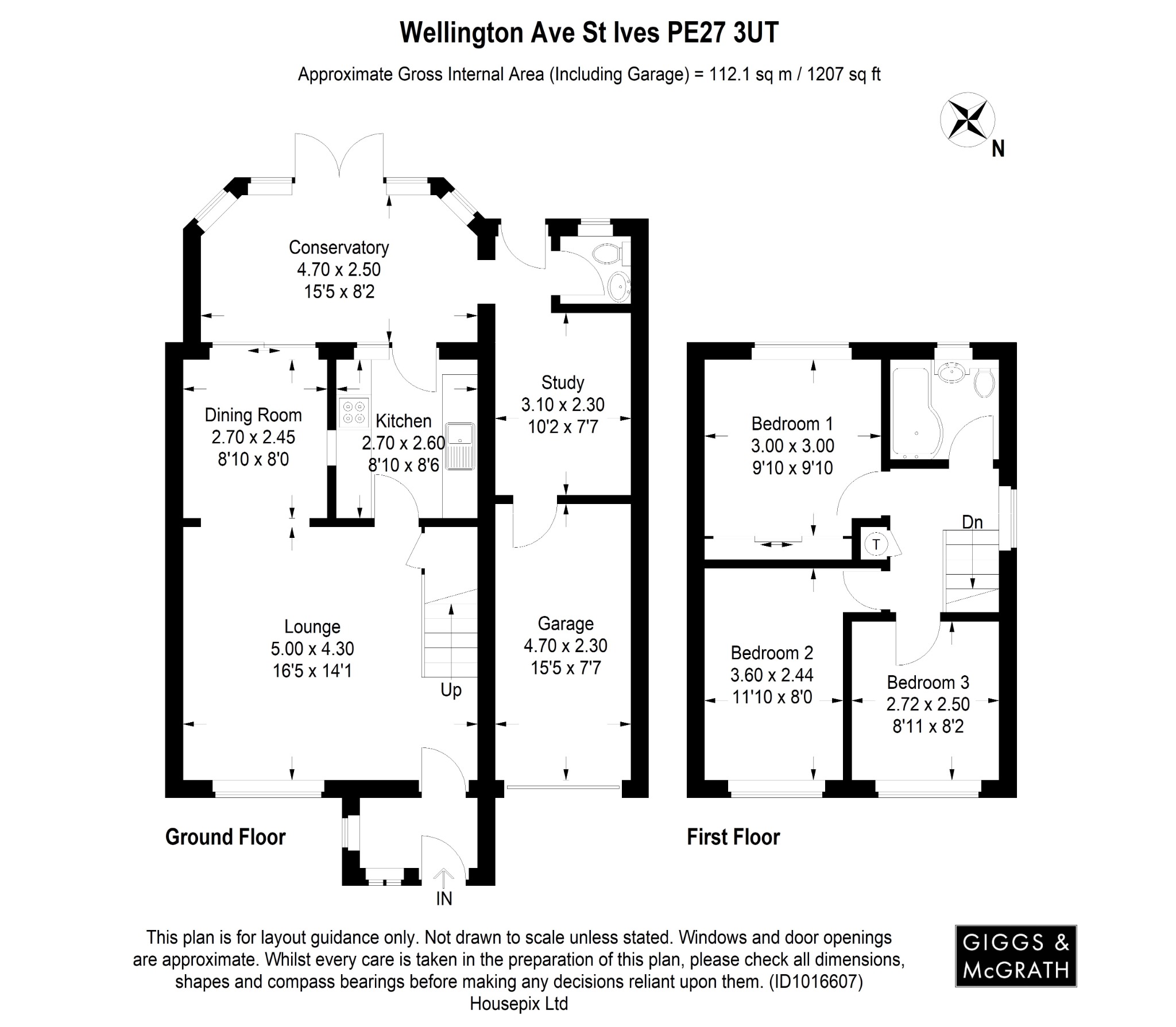 3 bed semi-detached house for sale in Wellington Avenue, St. Ives - Property Floorplan