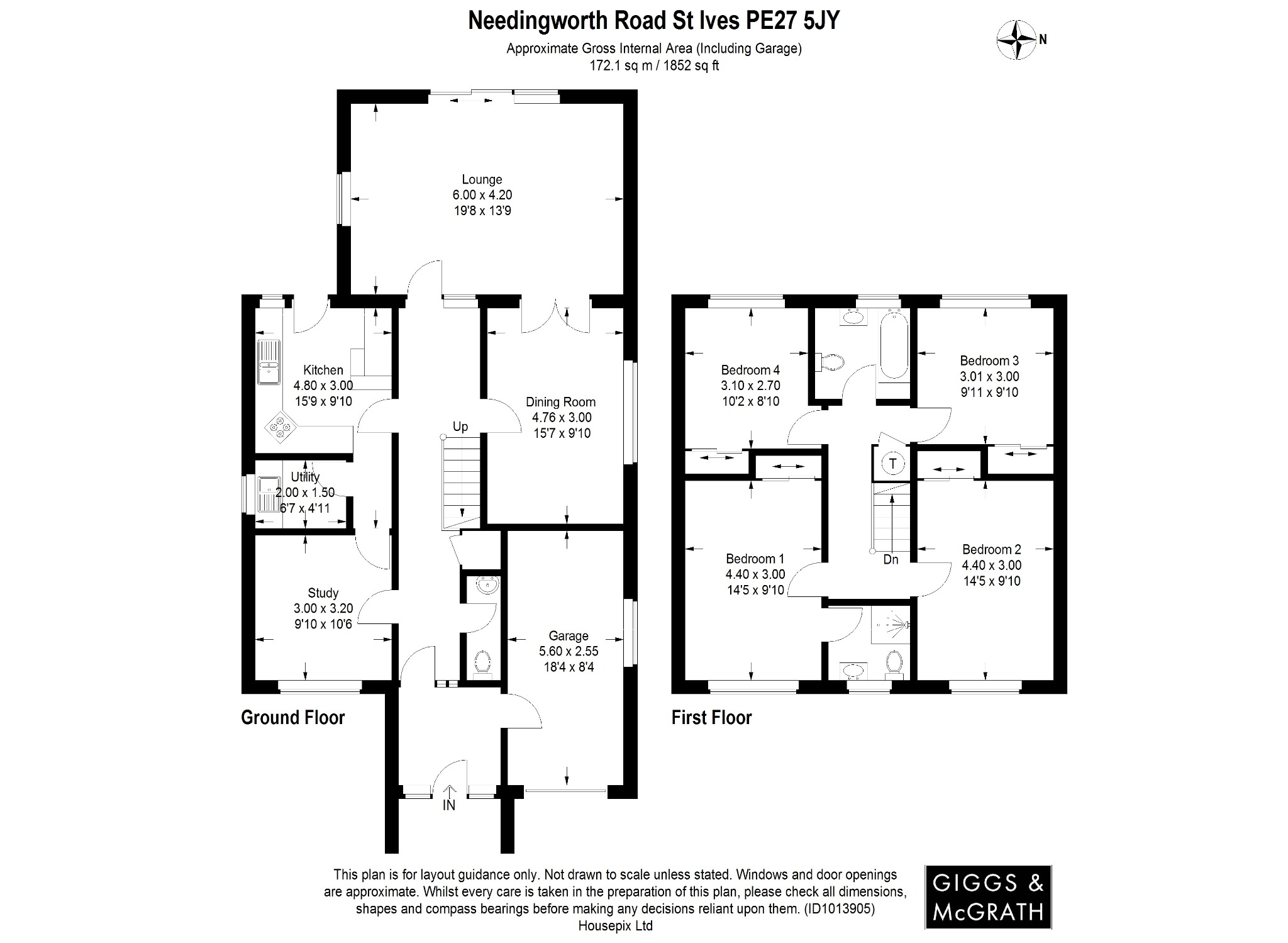4 bed detached house for sale in Needingworth Road, St. Ives - Property Floorplan