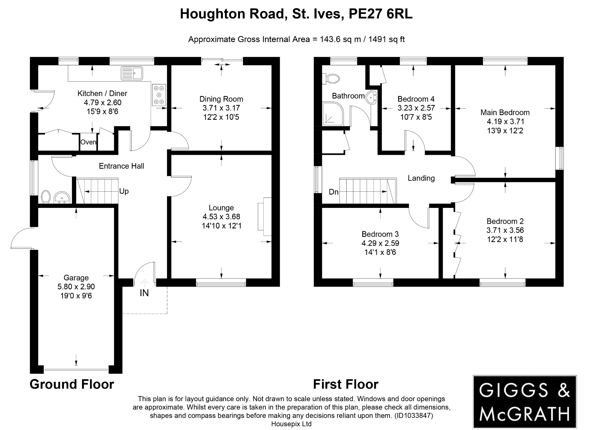 4 bed detached house for sale in Houghton Road, St. Ives - Property Floorplan